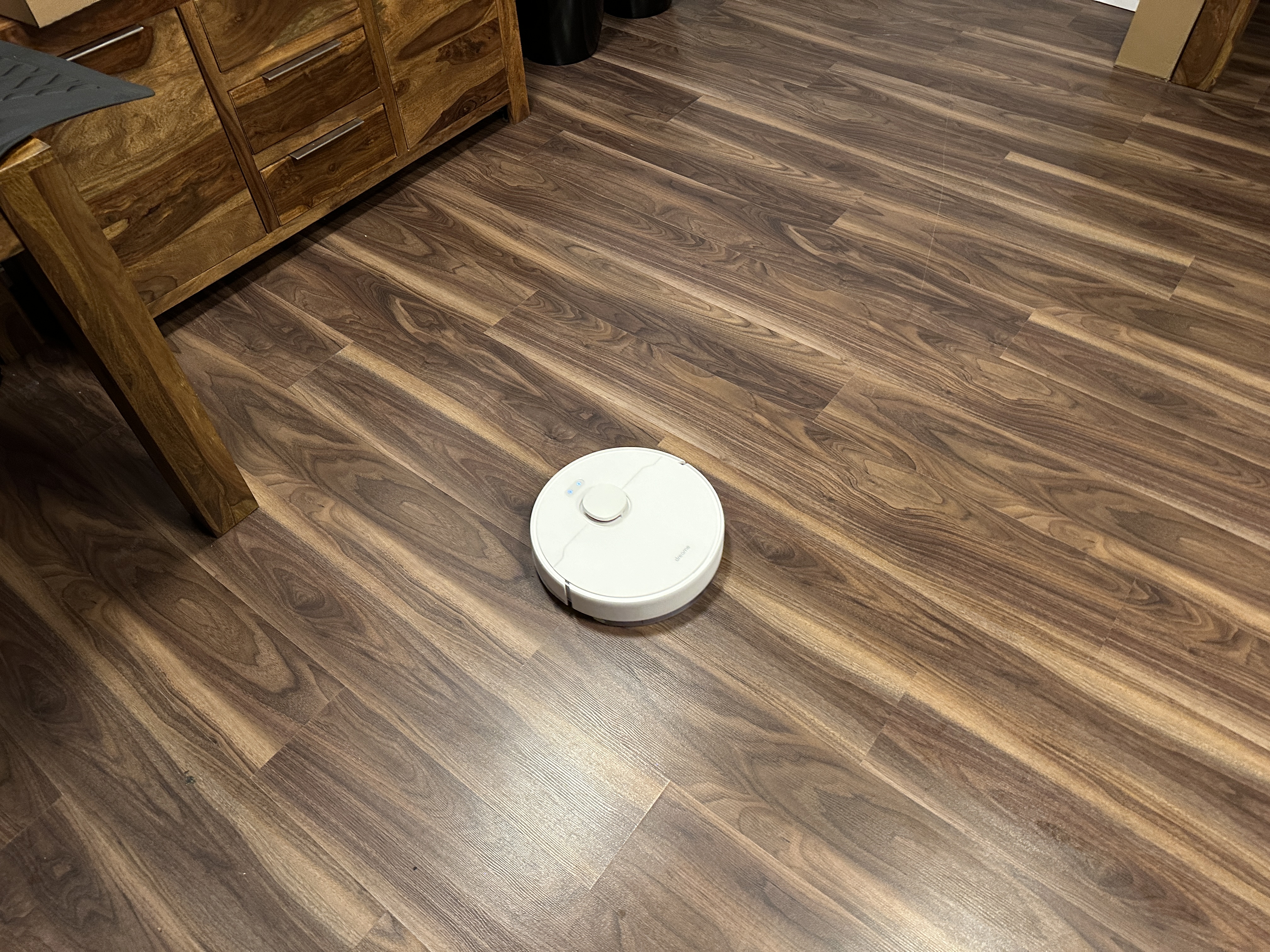 robot vacuum in office