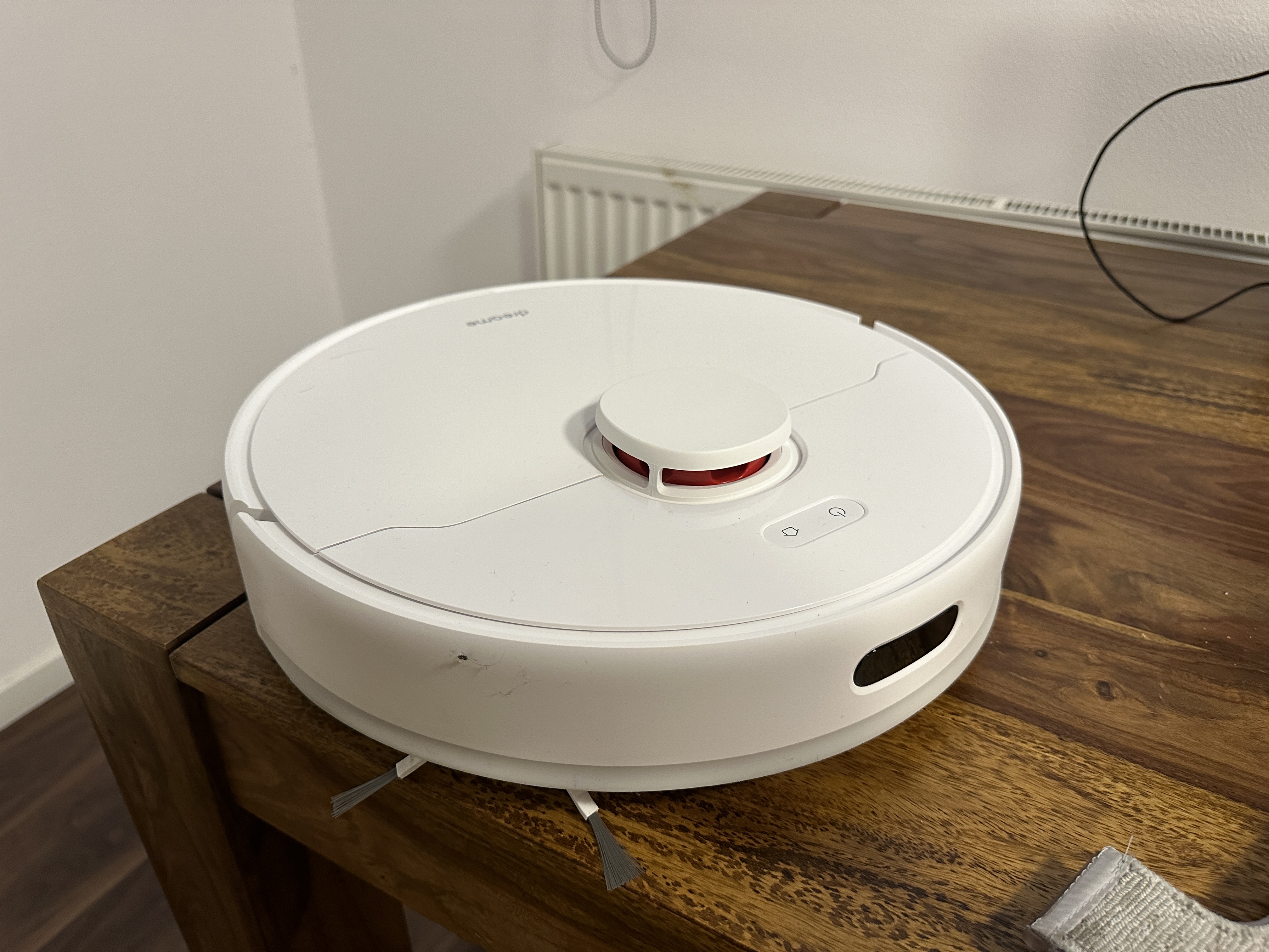 robot vacuum on table