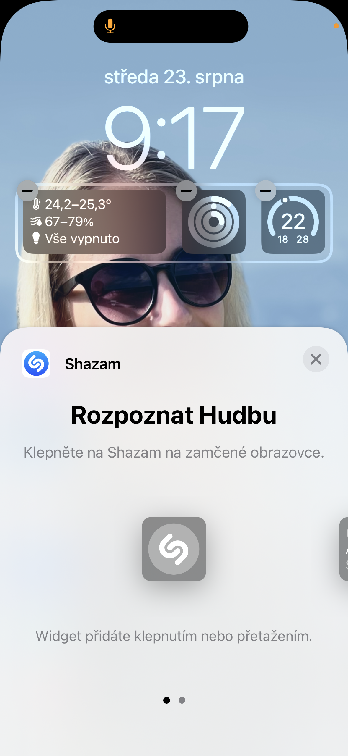 shazam lock screen widget