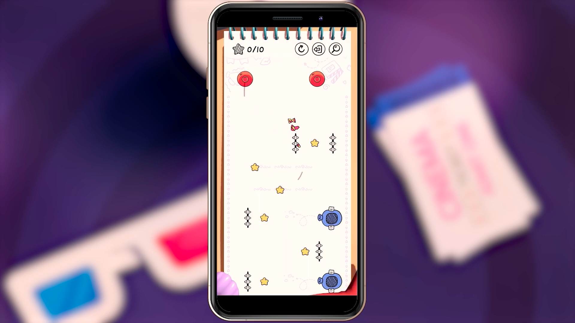 smartphone game on screen