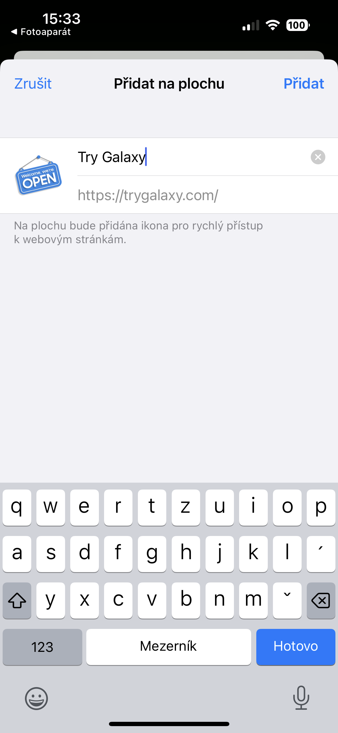 try galaxy add to home screen