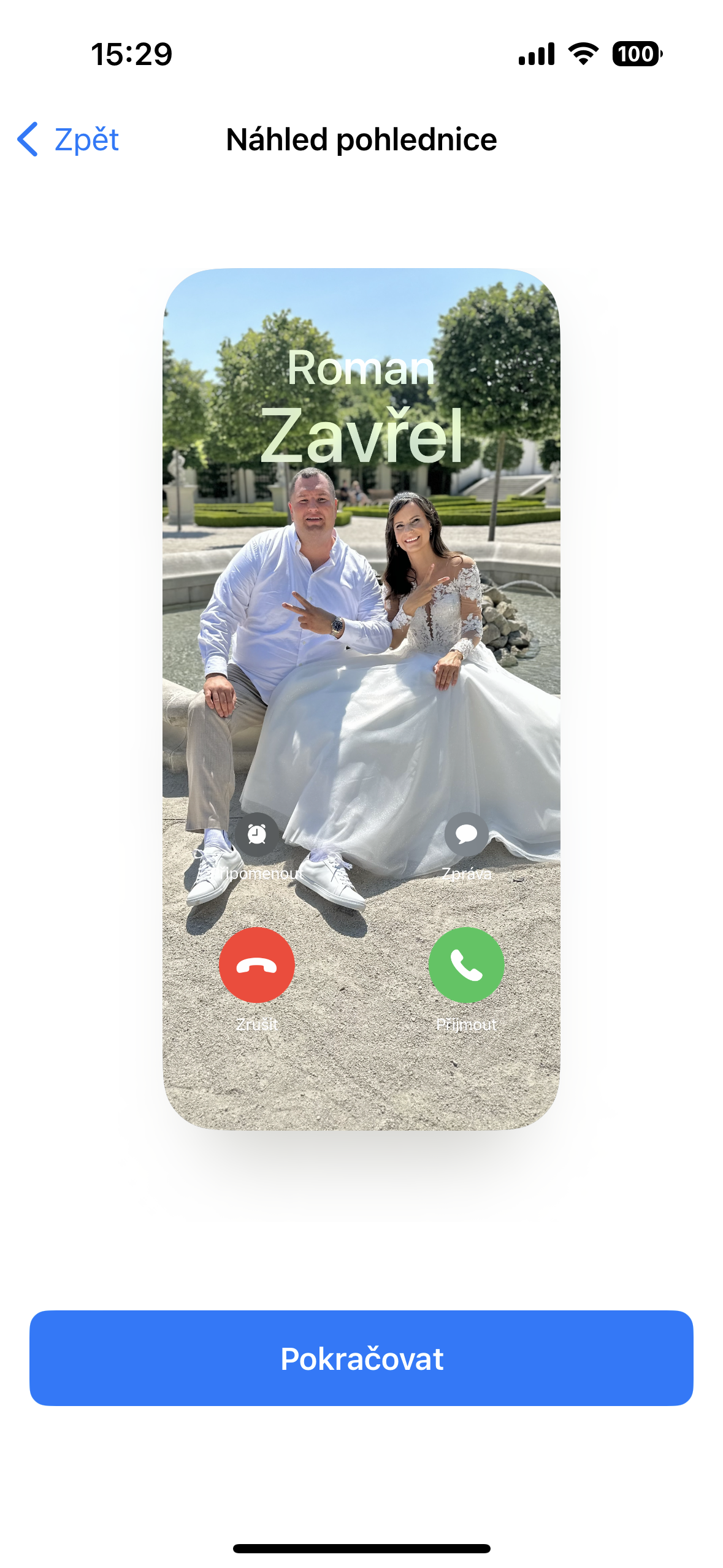 wedding couple call preview