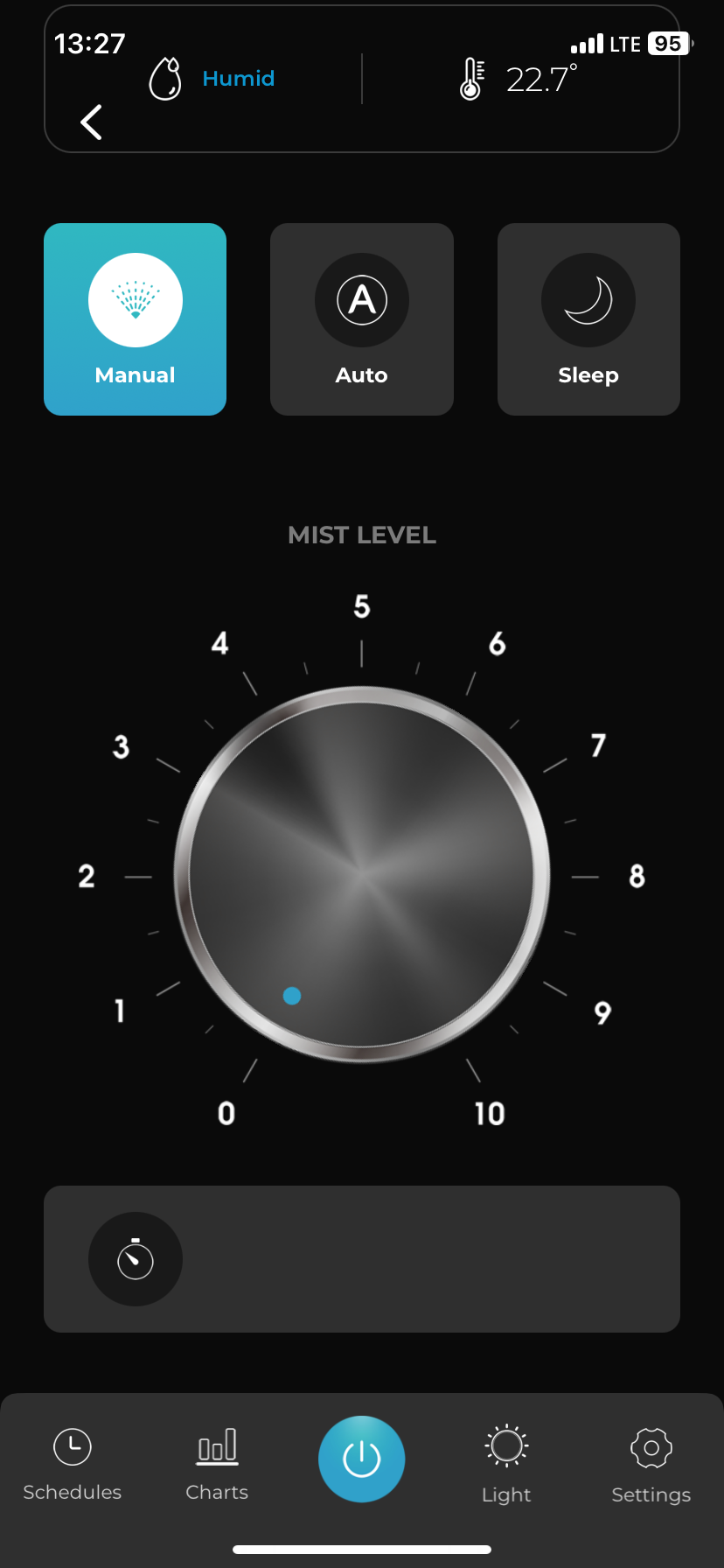 airversa humidifier mist level