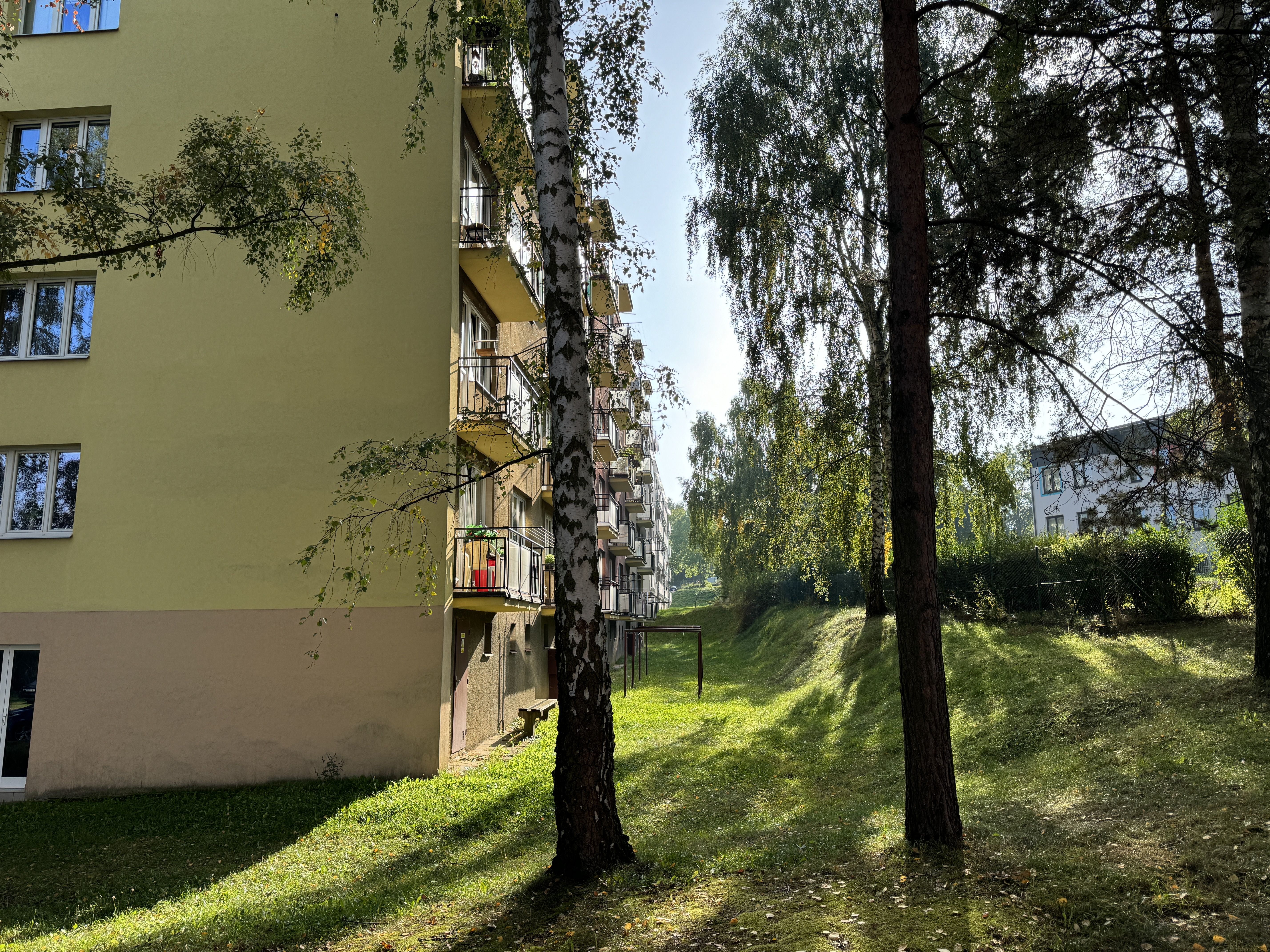 apartment building sunny day