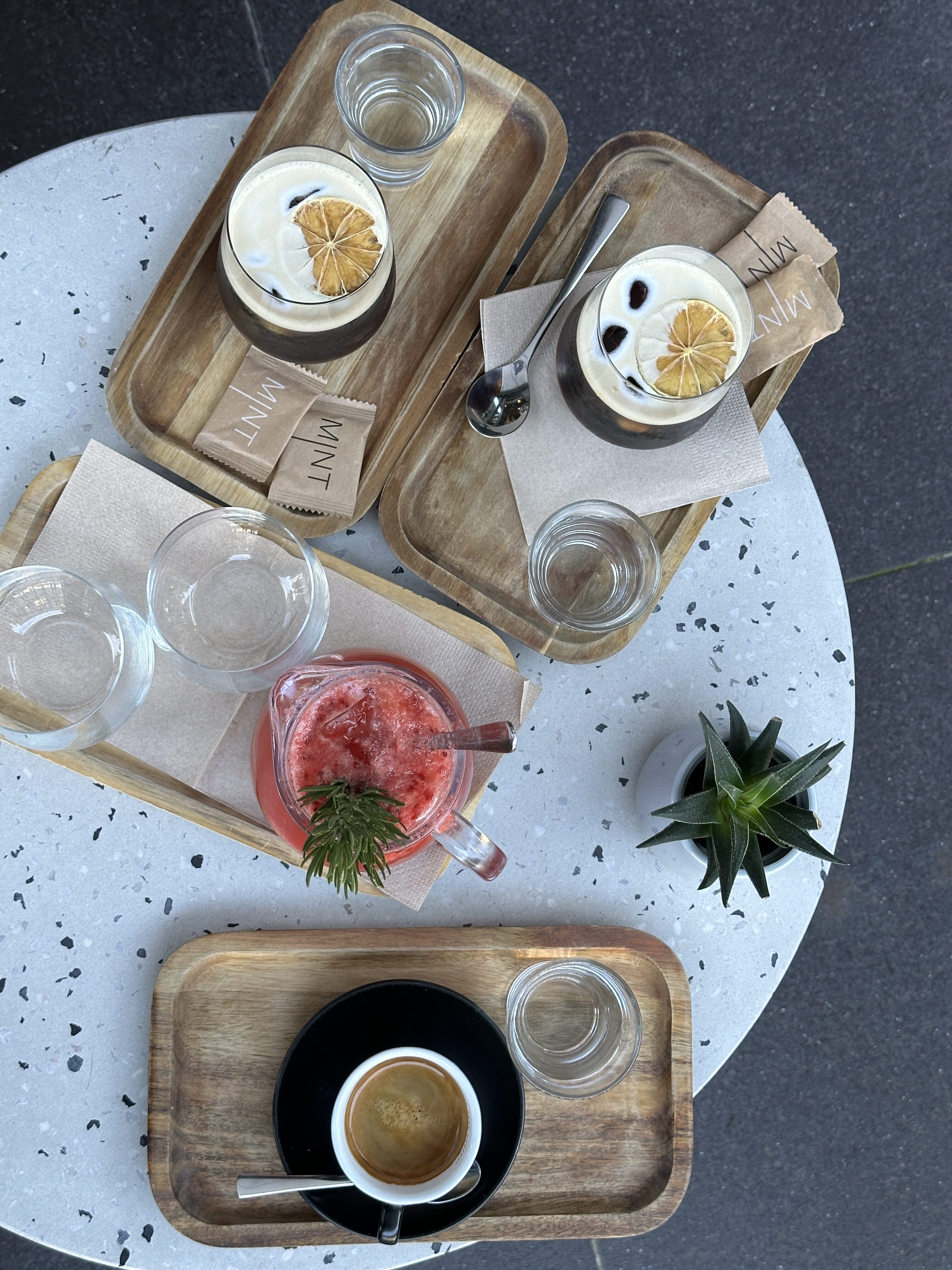 assorted drinks on table
