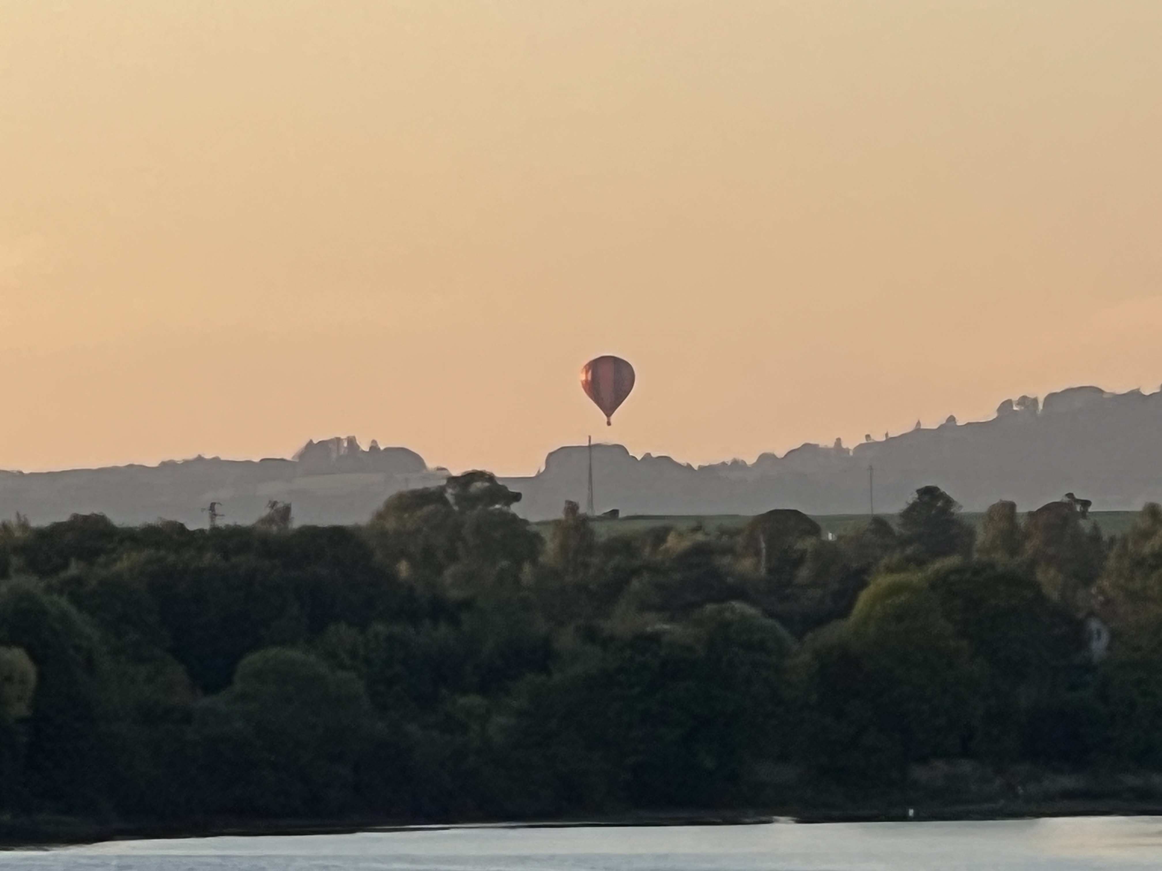 balloon landscape sunset