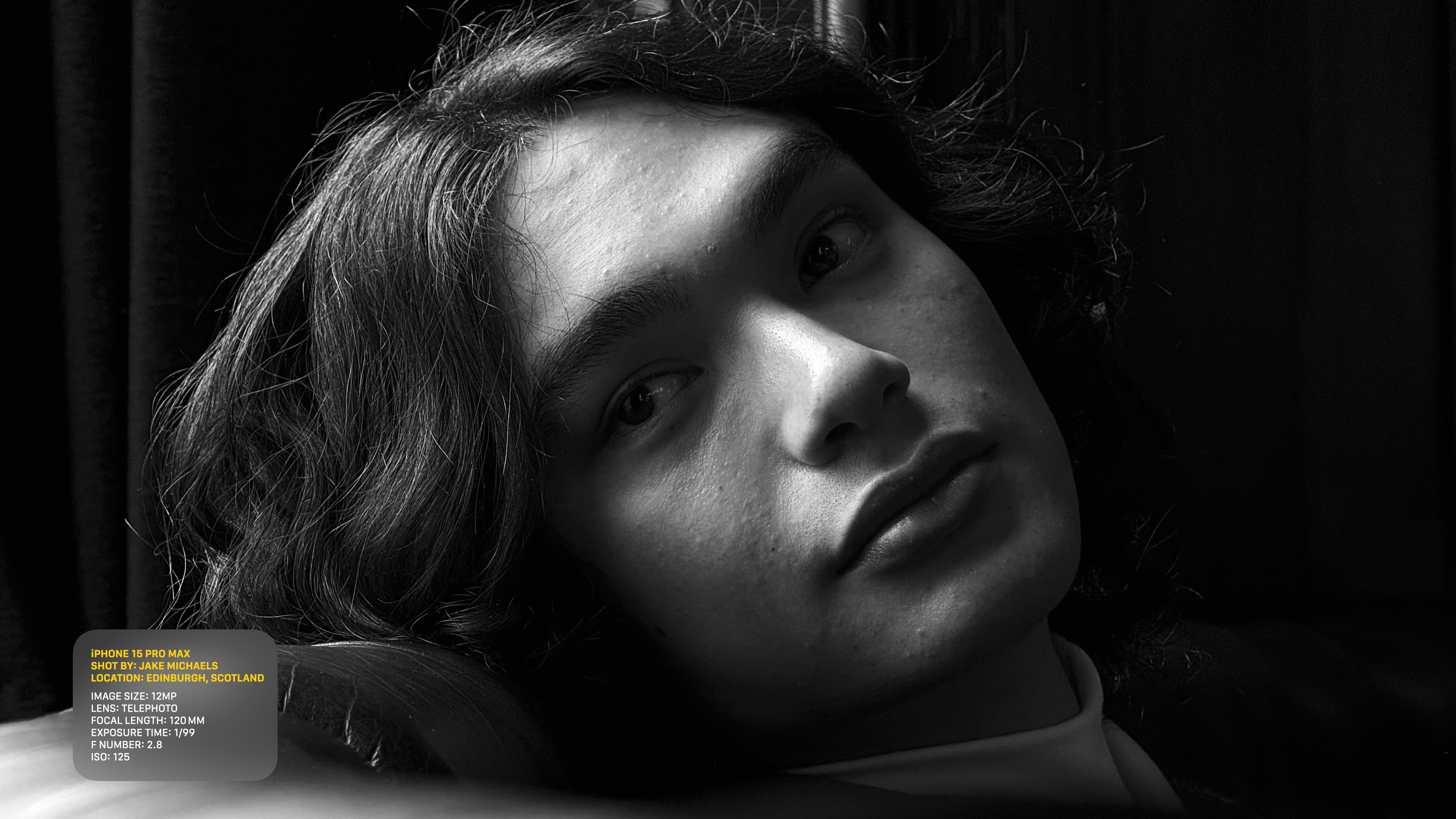 black and white portrait man