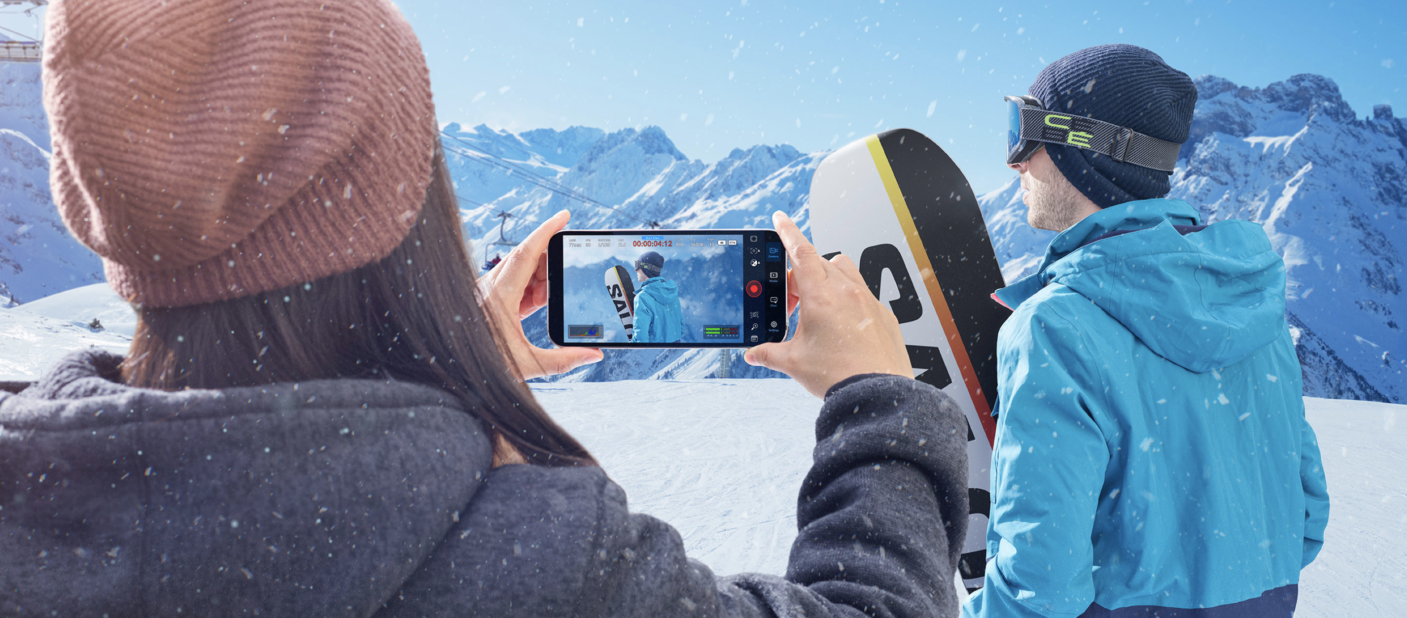 capturing snowboarder mountains