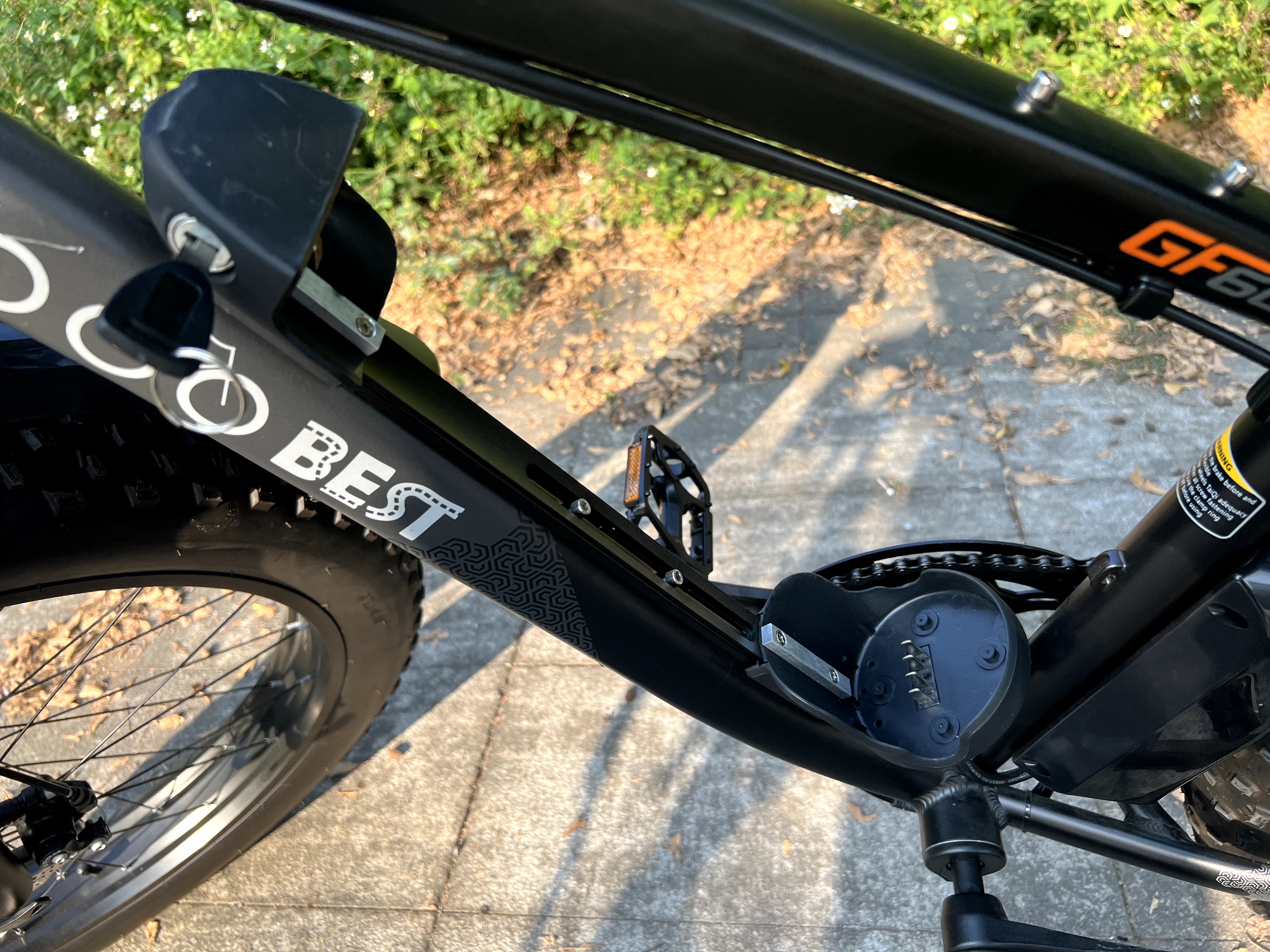 electric bike frame close up