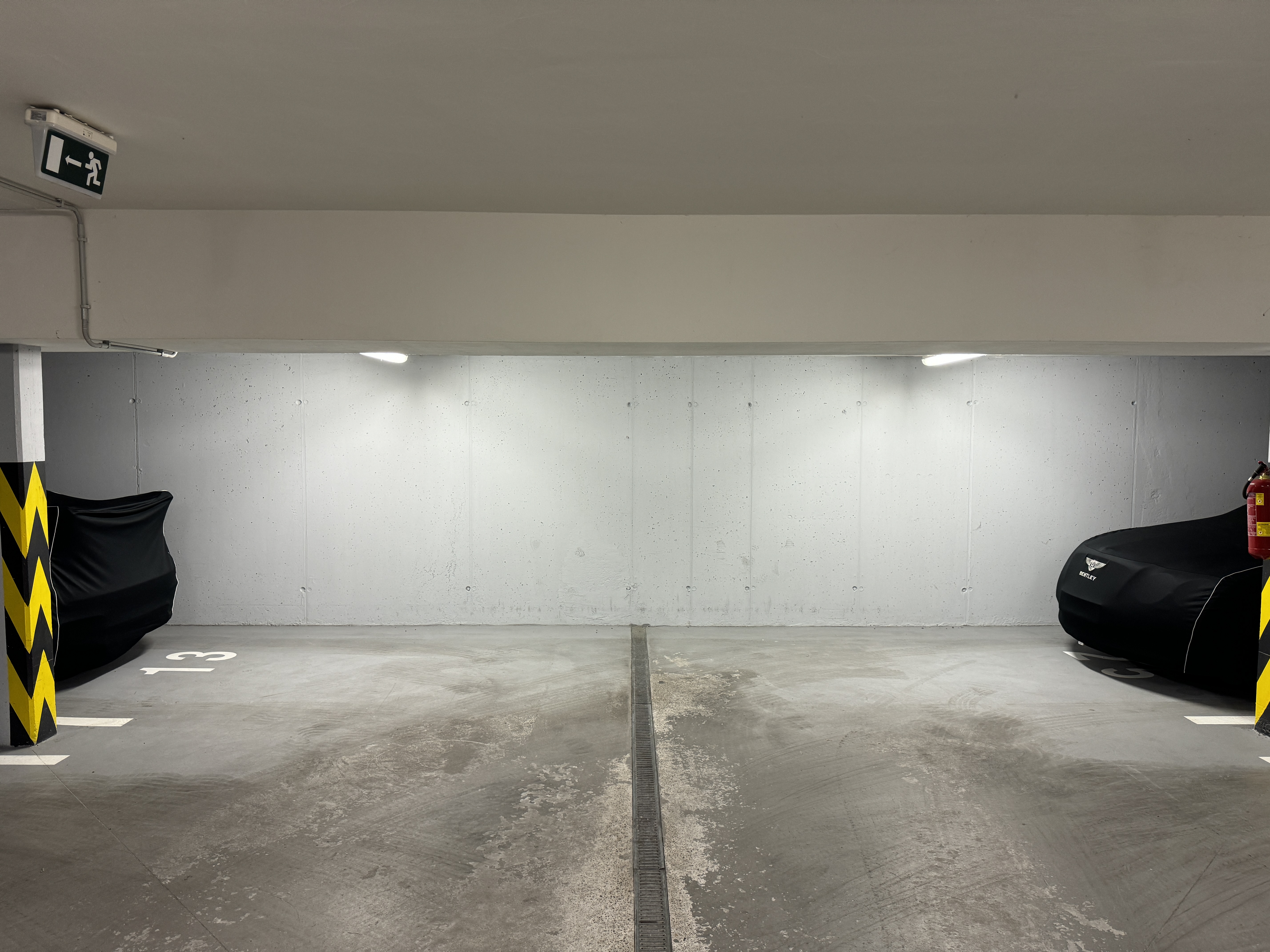 empty parking garage lights