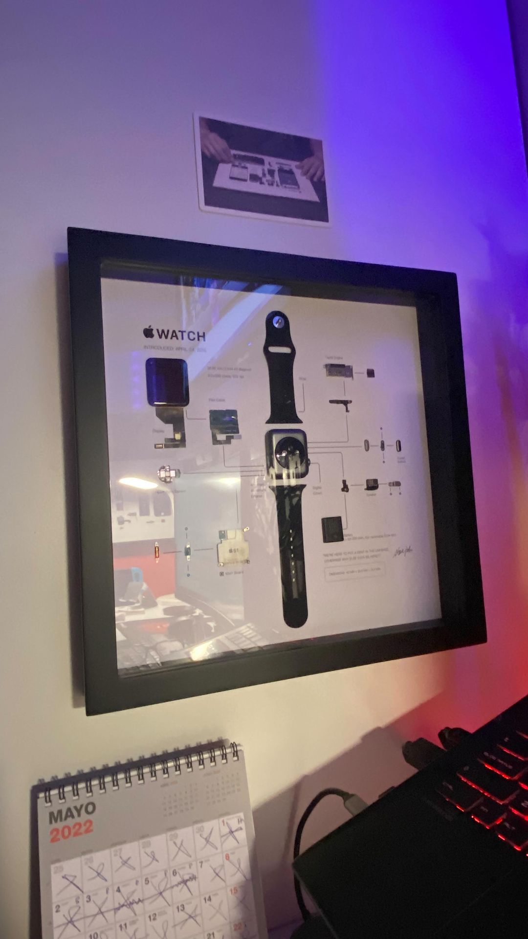 framed apple watch disassembled