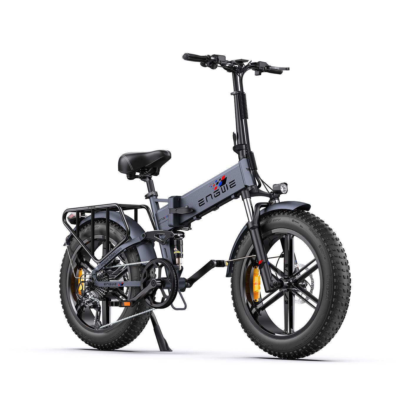 gray folding e bike