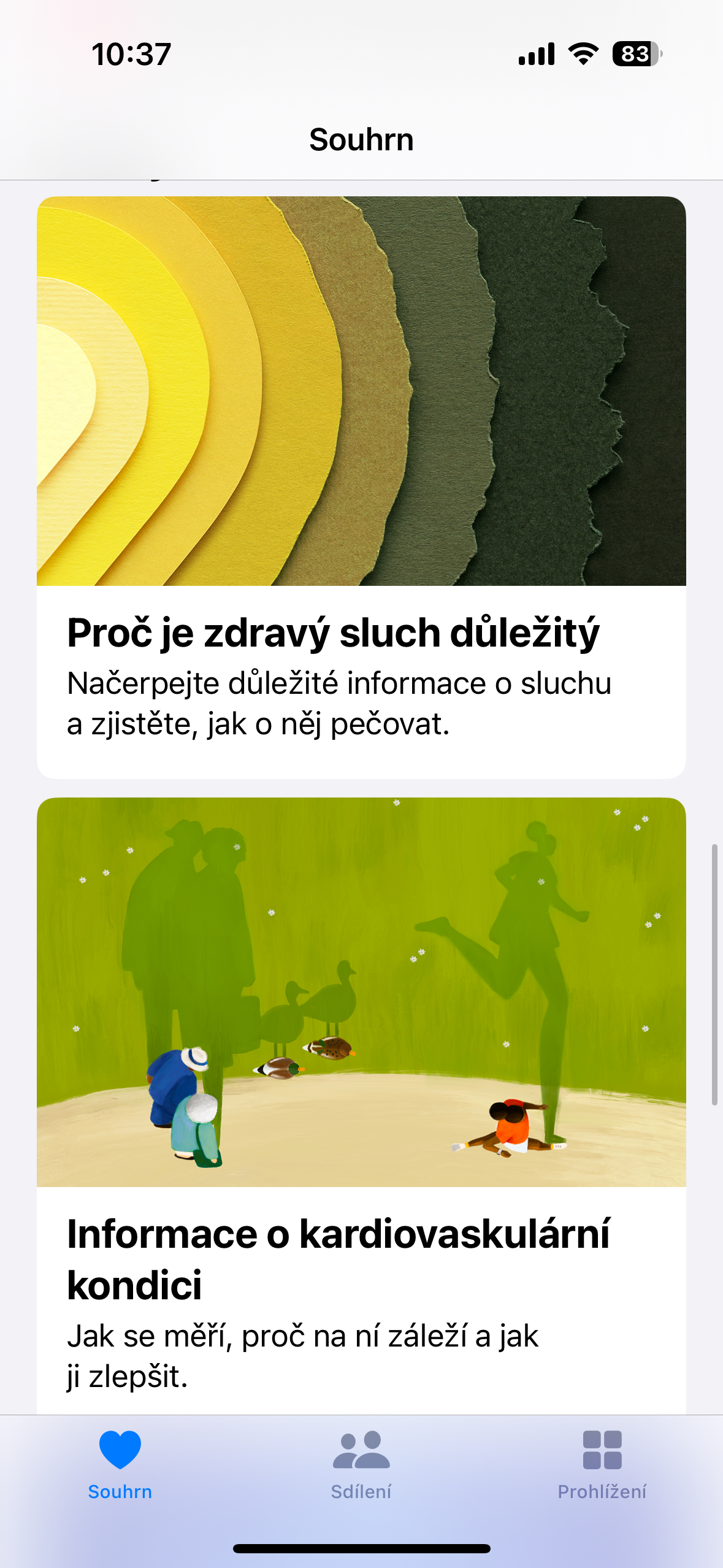 health summary cards