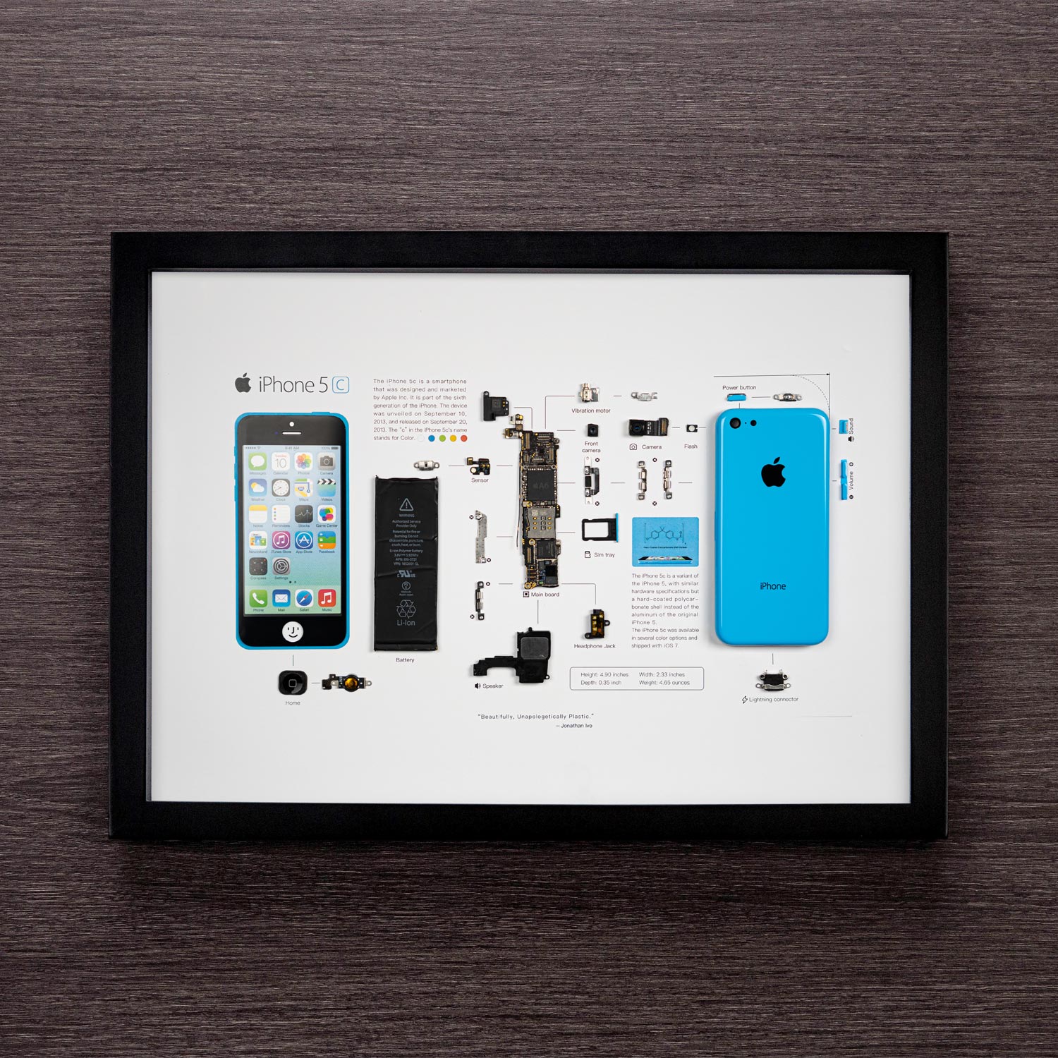 iphone 5c disassembled frame