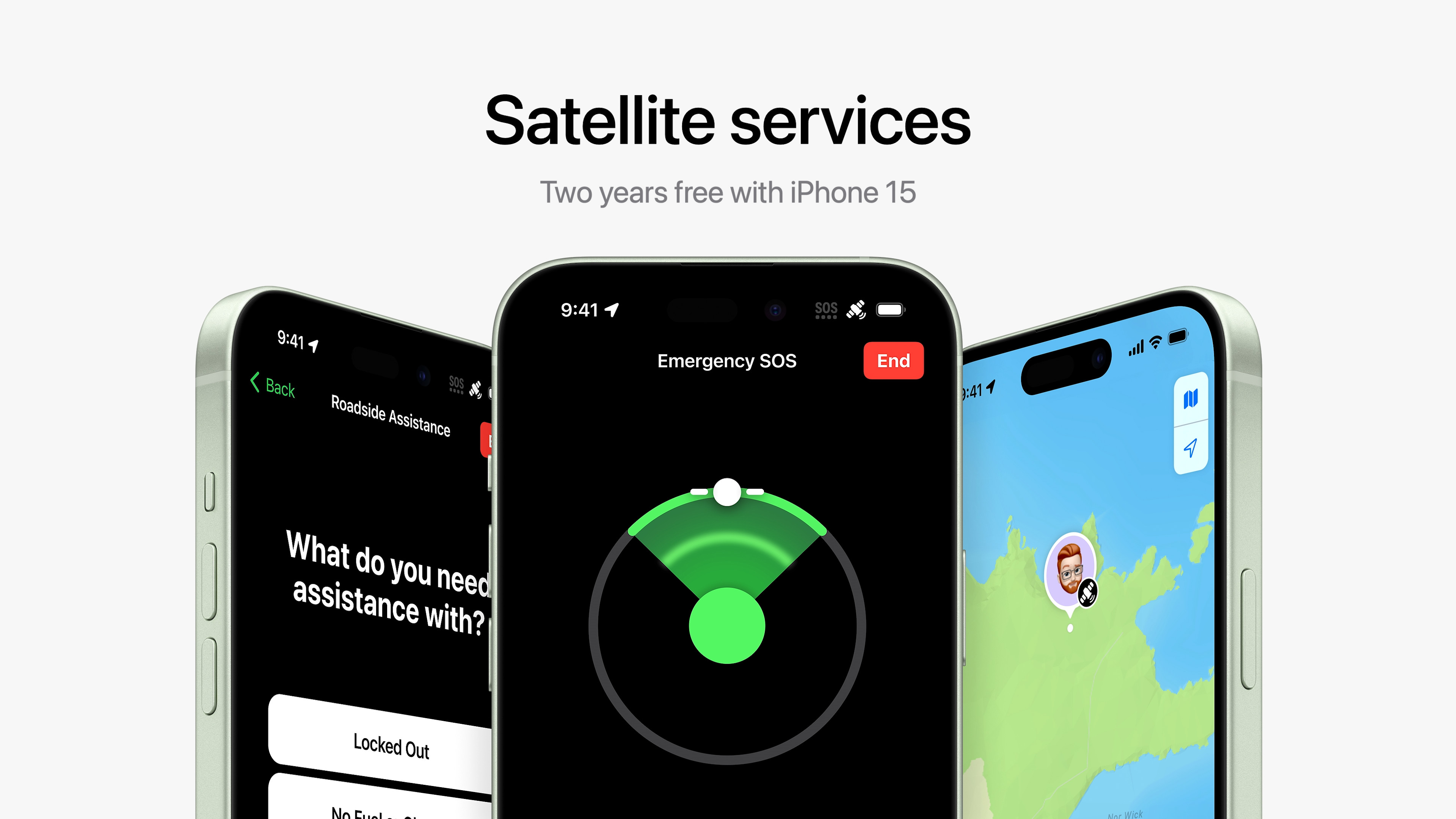 iphone satellite services display