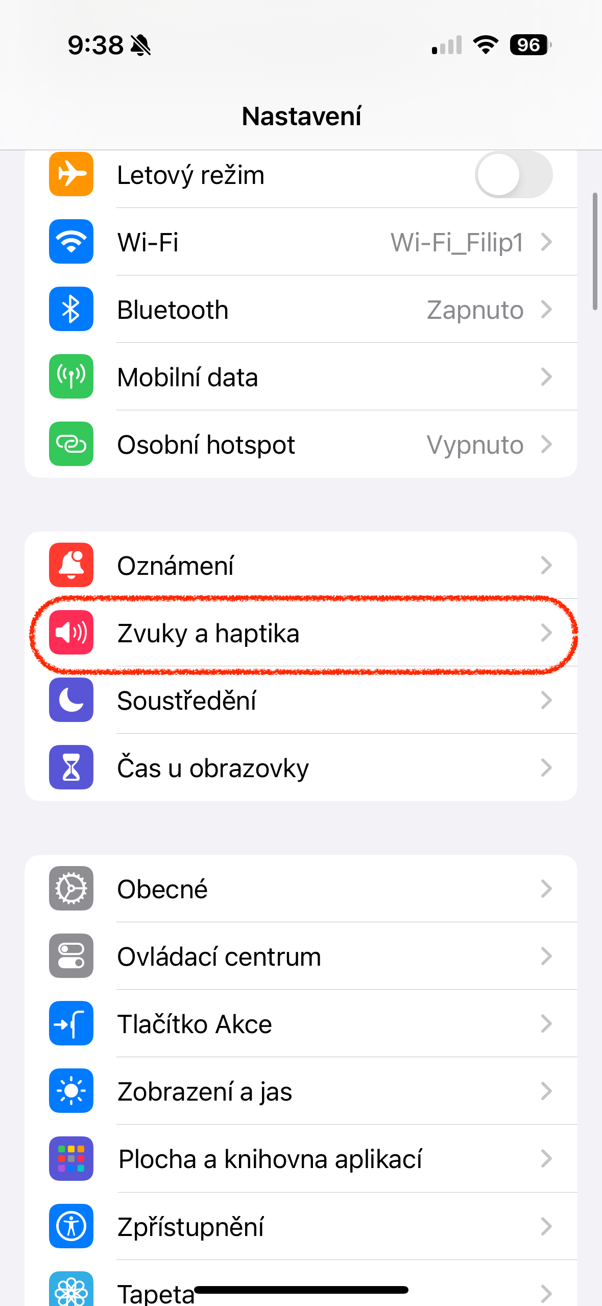 iphone settings menu sounds and haptics