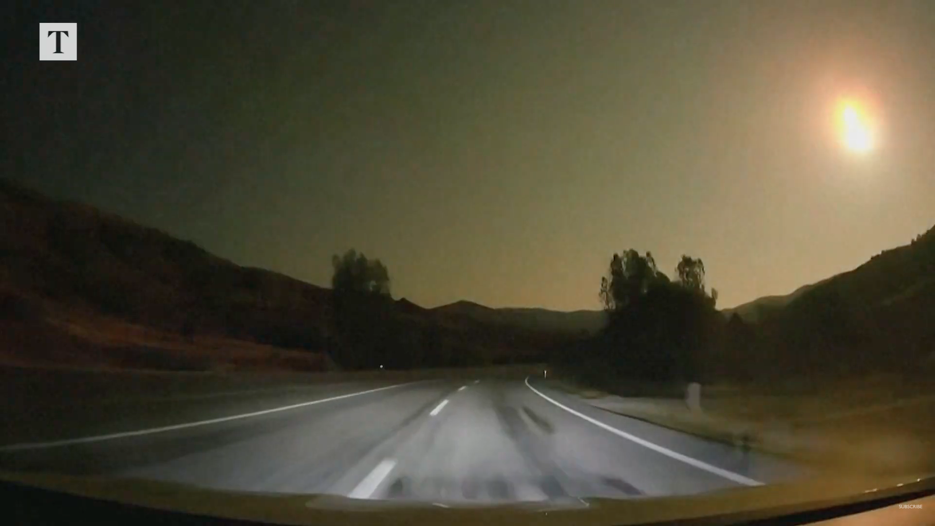 night road with bright light