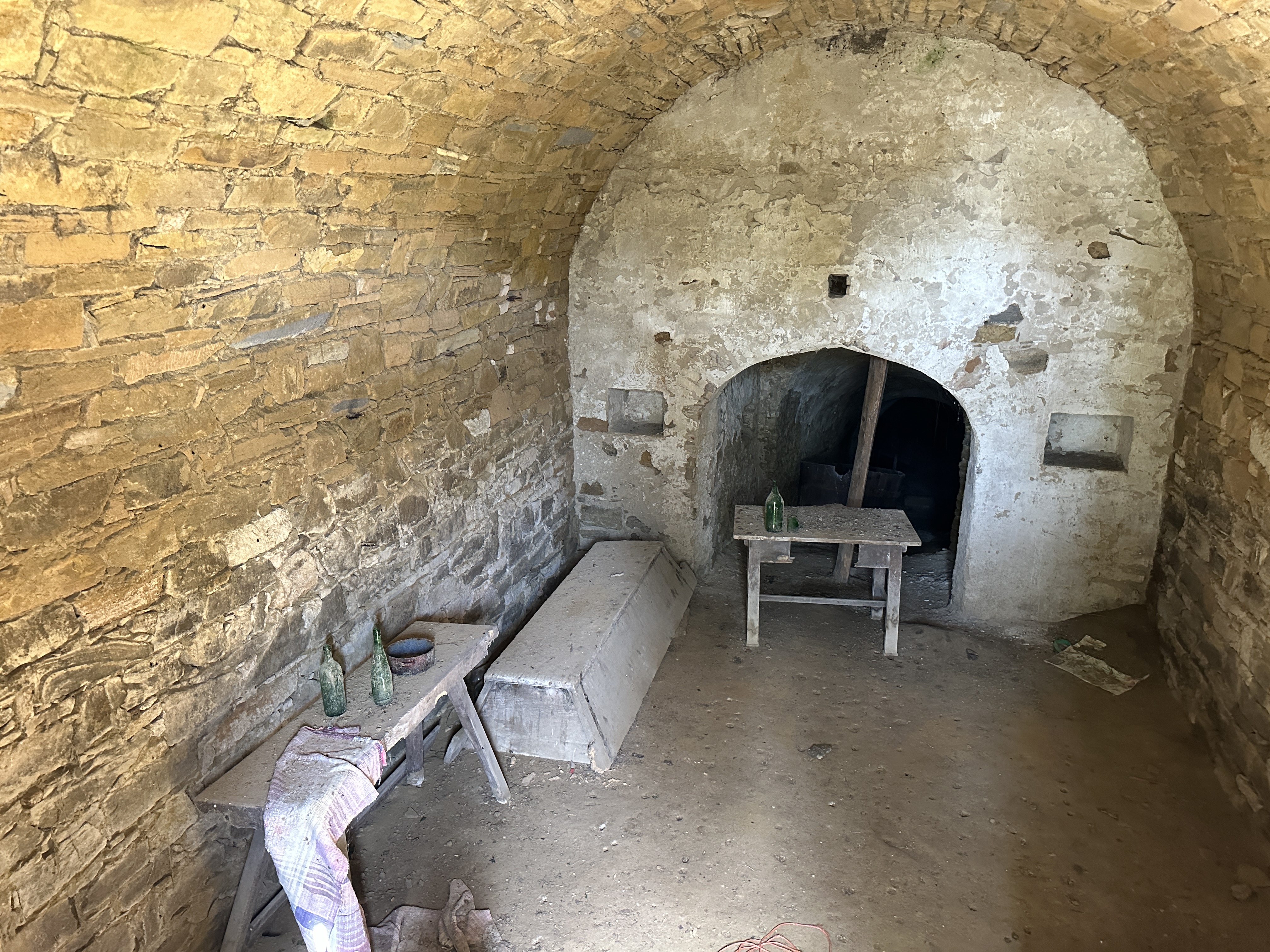 old stone cellar interior