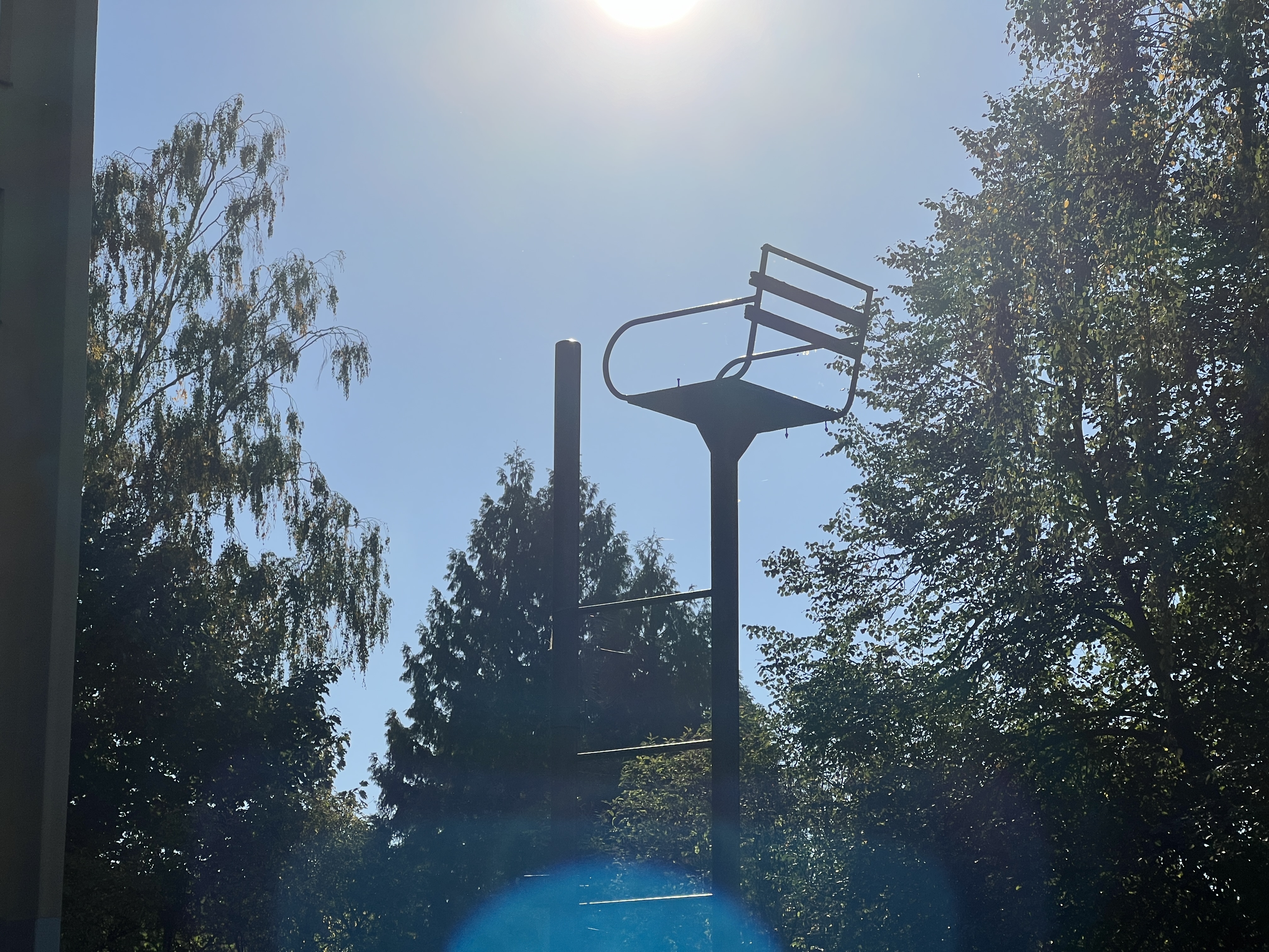 playground structure silhouette sunlight