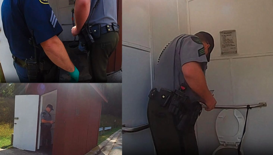 police investigation in restroom