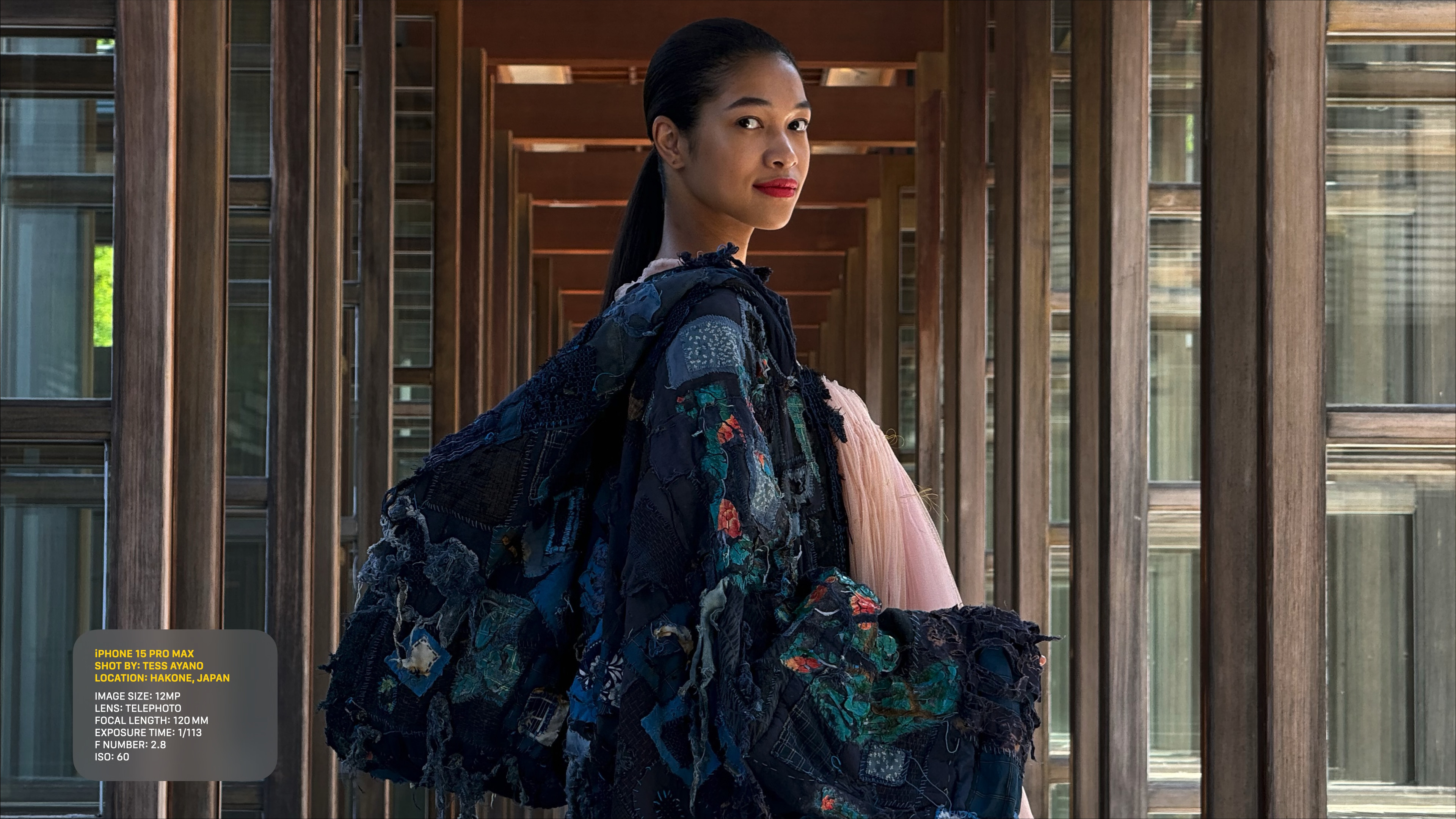 portrait woman in decorative jacket