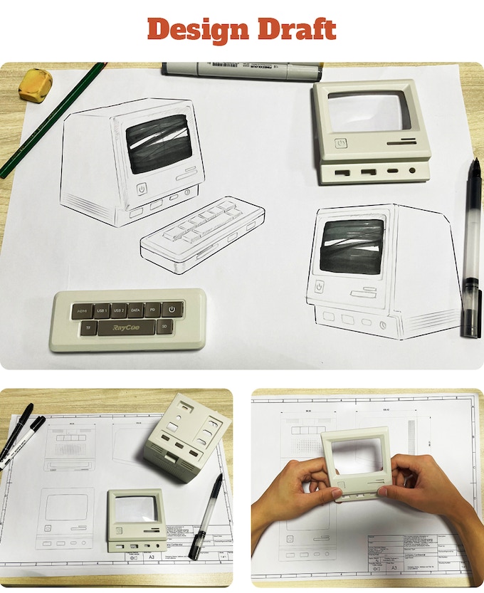 retro computer design draft