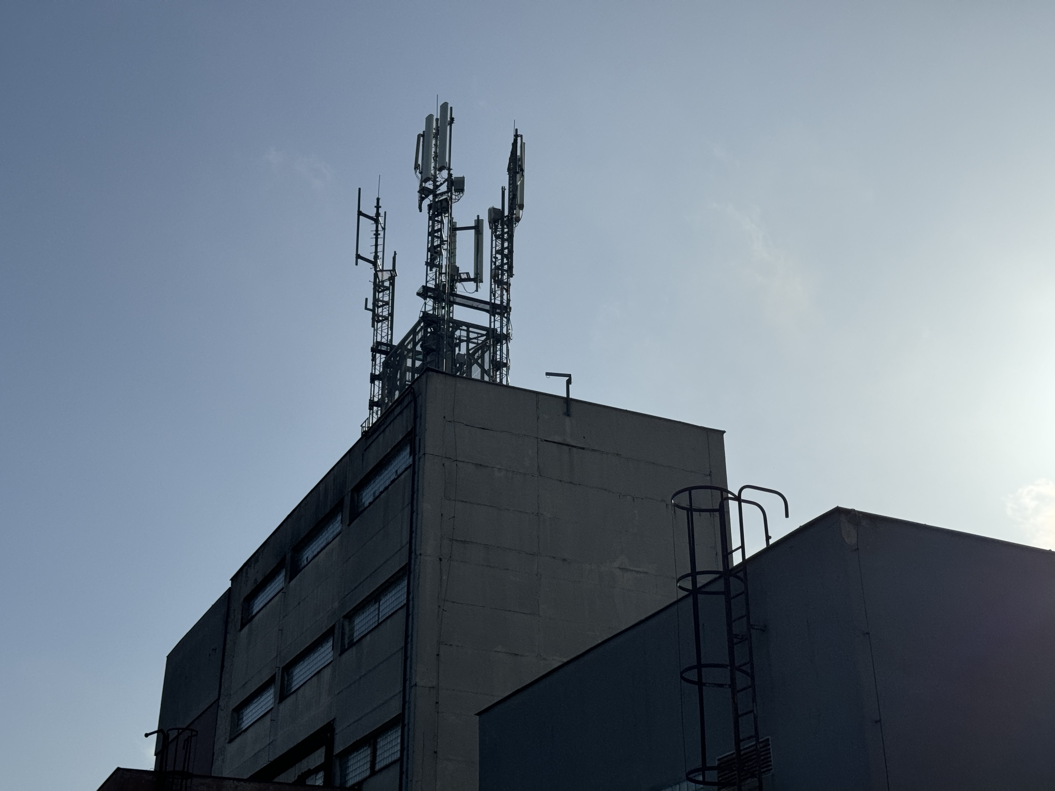 rooftop antennas sky