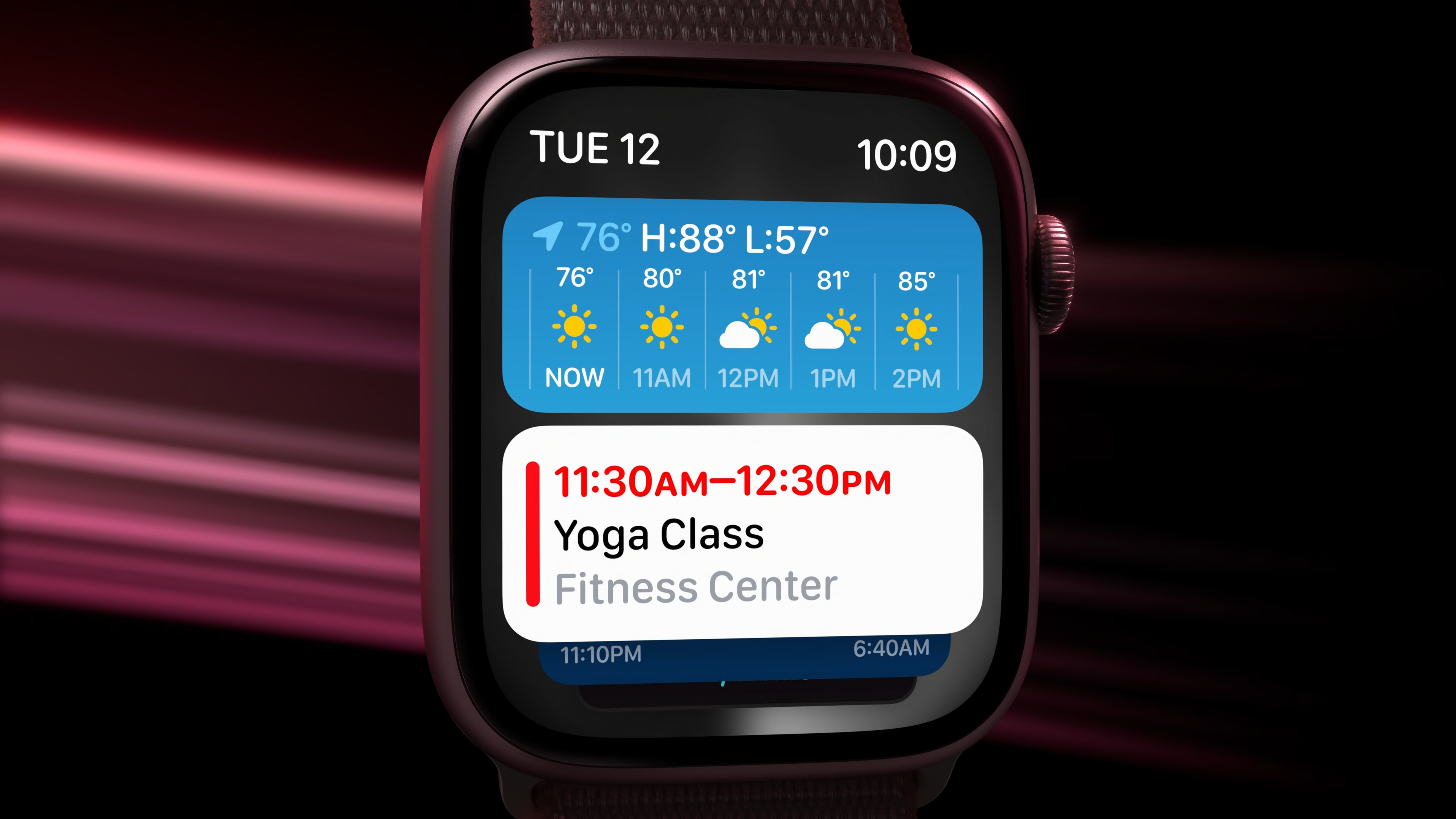 smartwatch weather and calendar