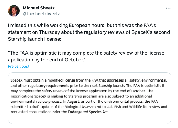 spacex faa license review tweet