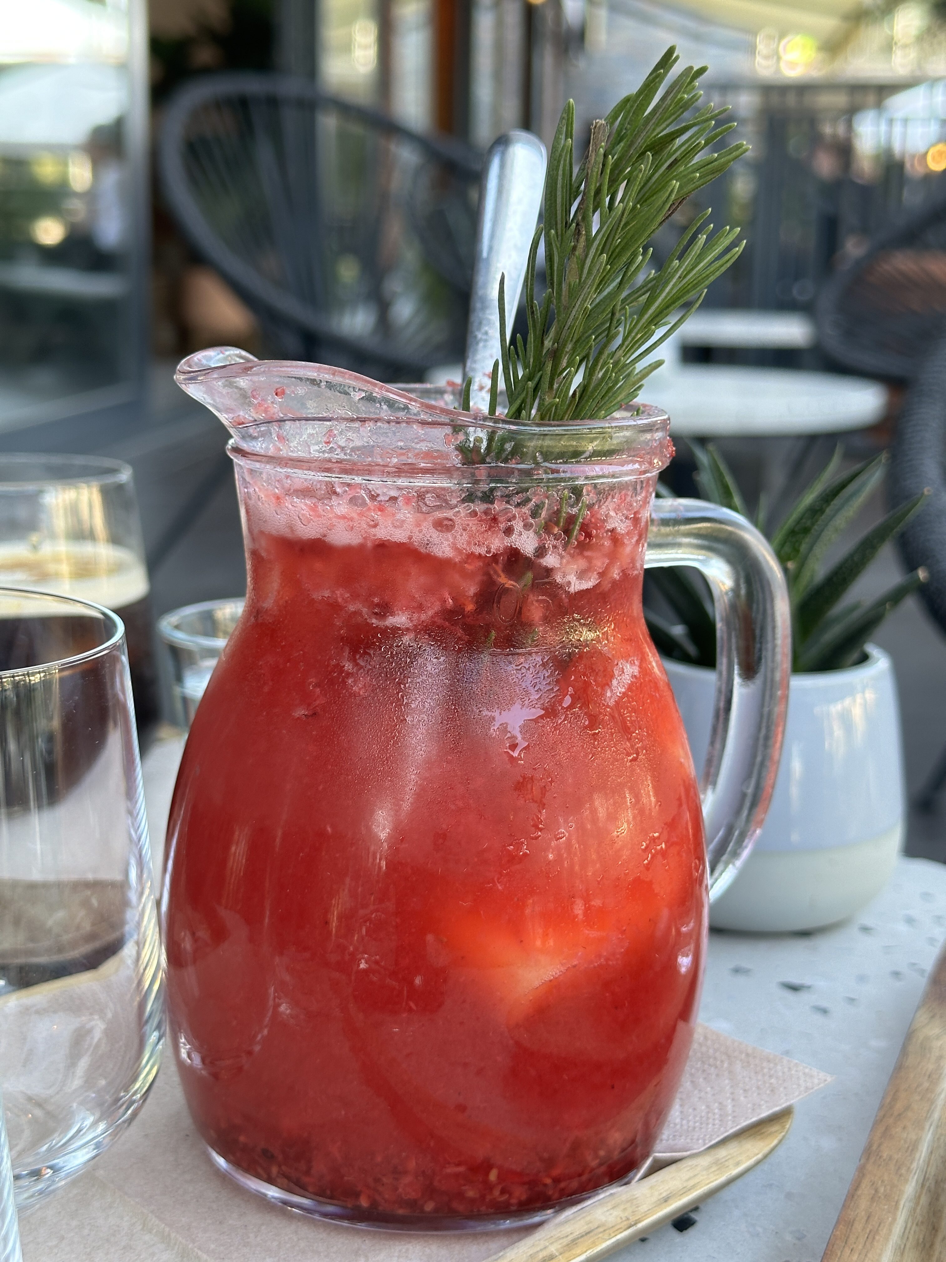 strawberry drink pitcher