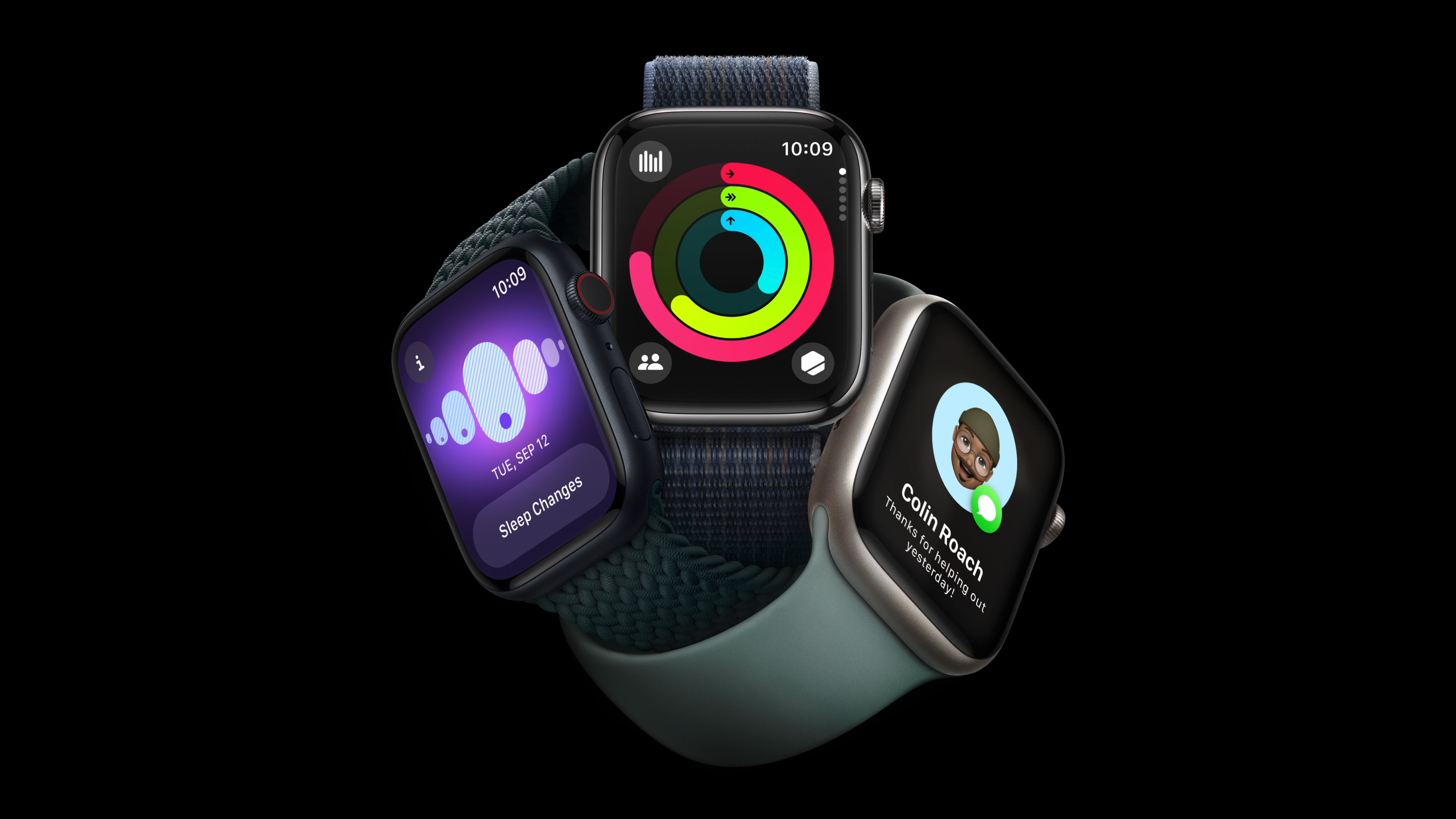 three smartwatches display