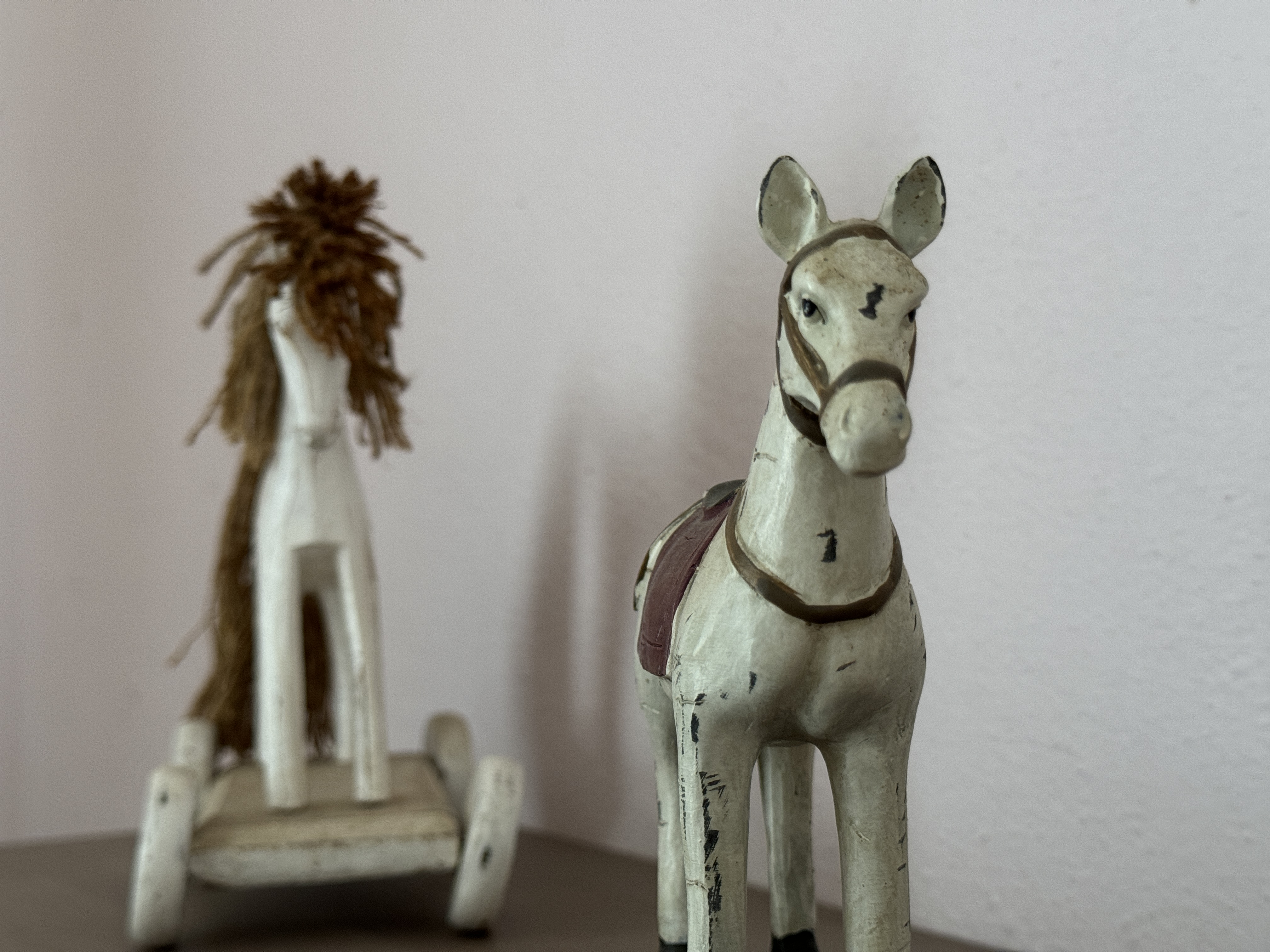 wooden horse figurine detail