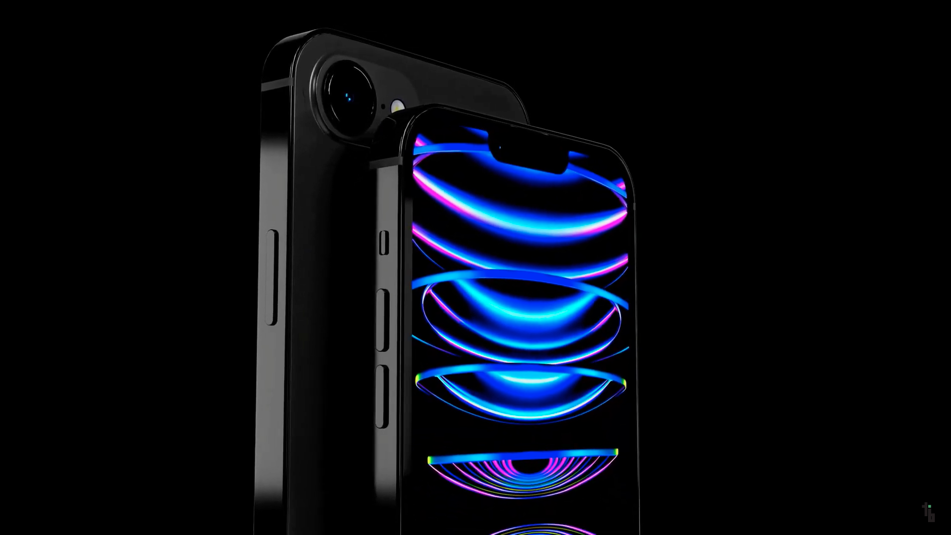 black smartphone front back