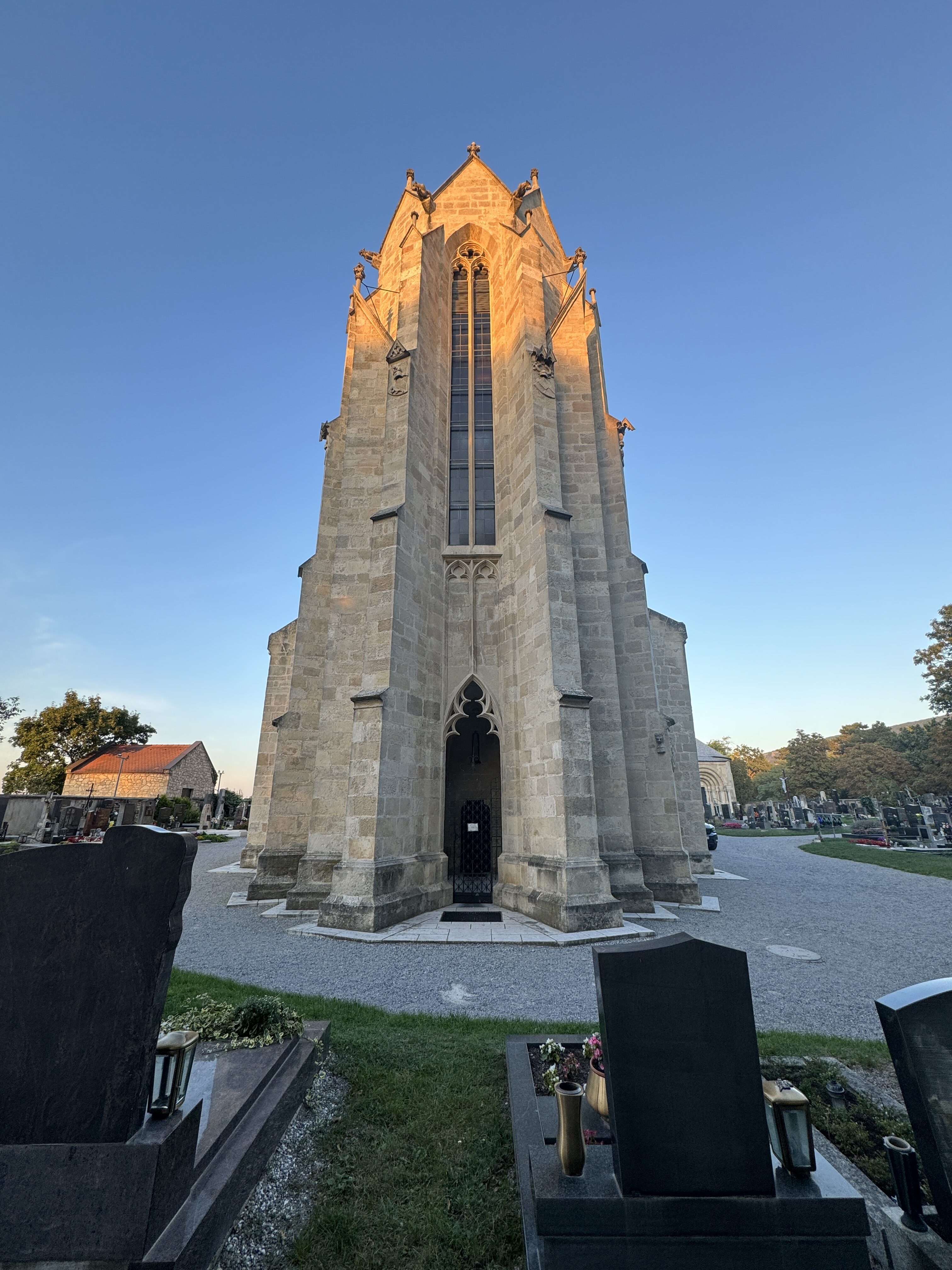 church tower in cemetery