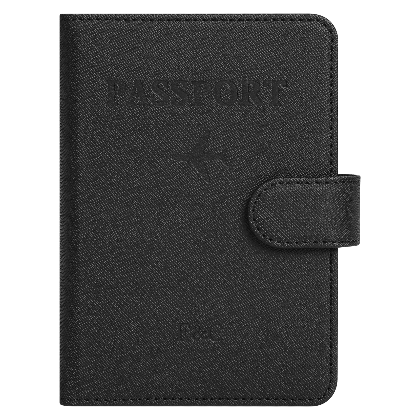 closed black passport holder
