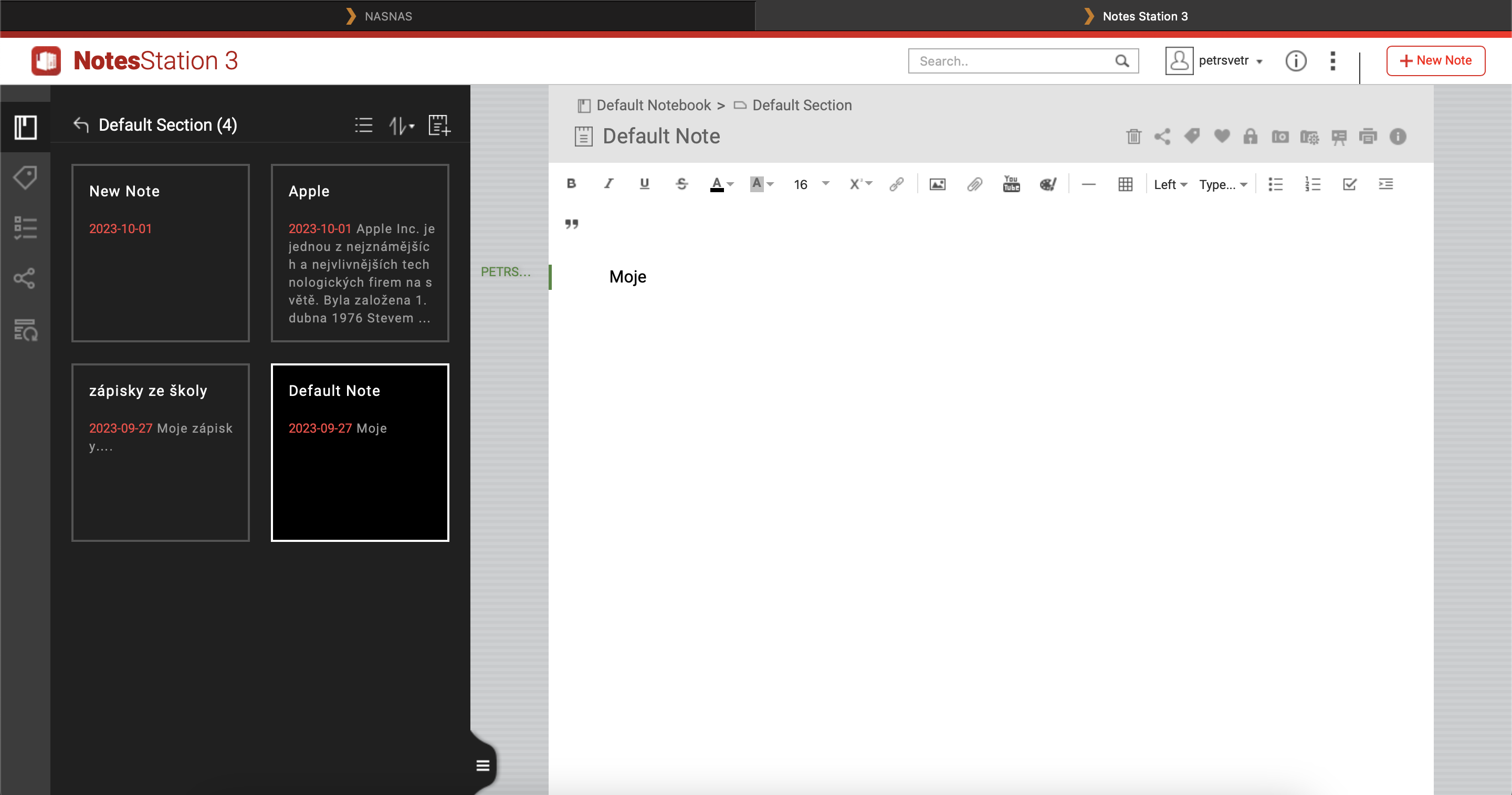 default note grid view