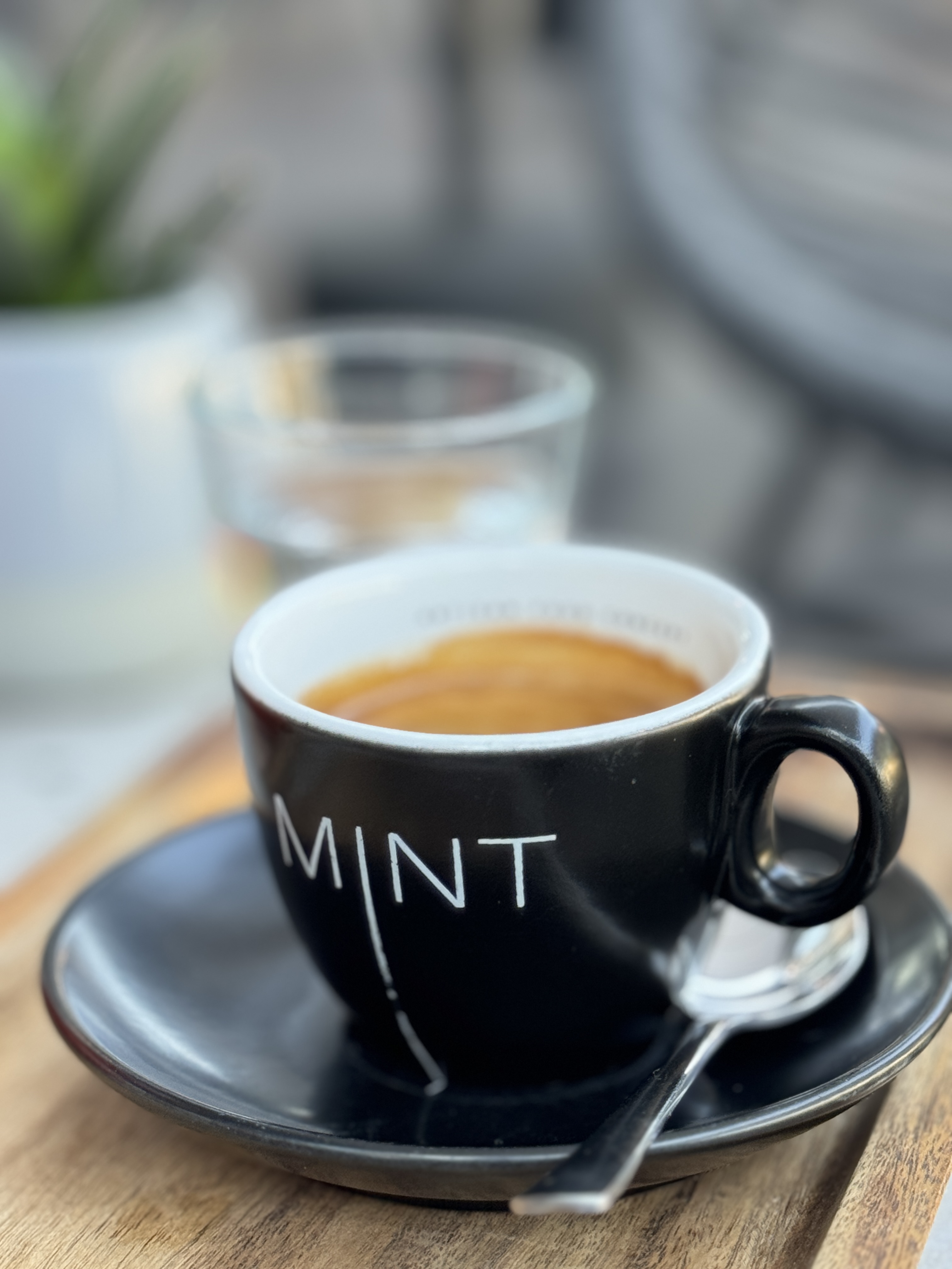 espresso in black cup