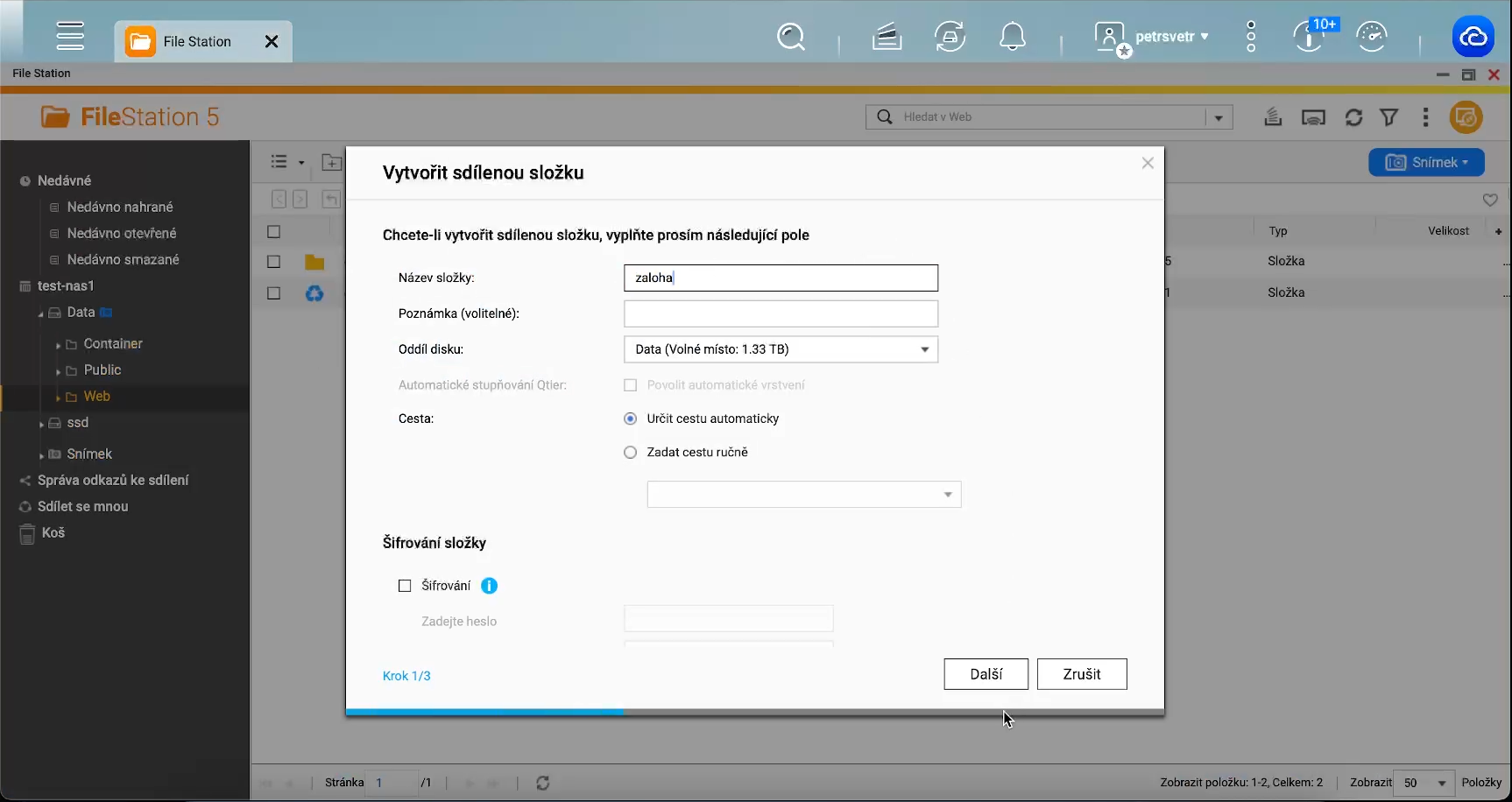 filestation create folder