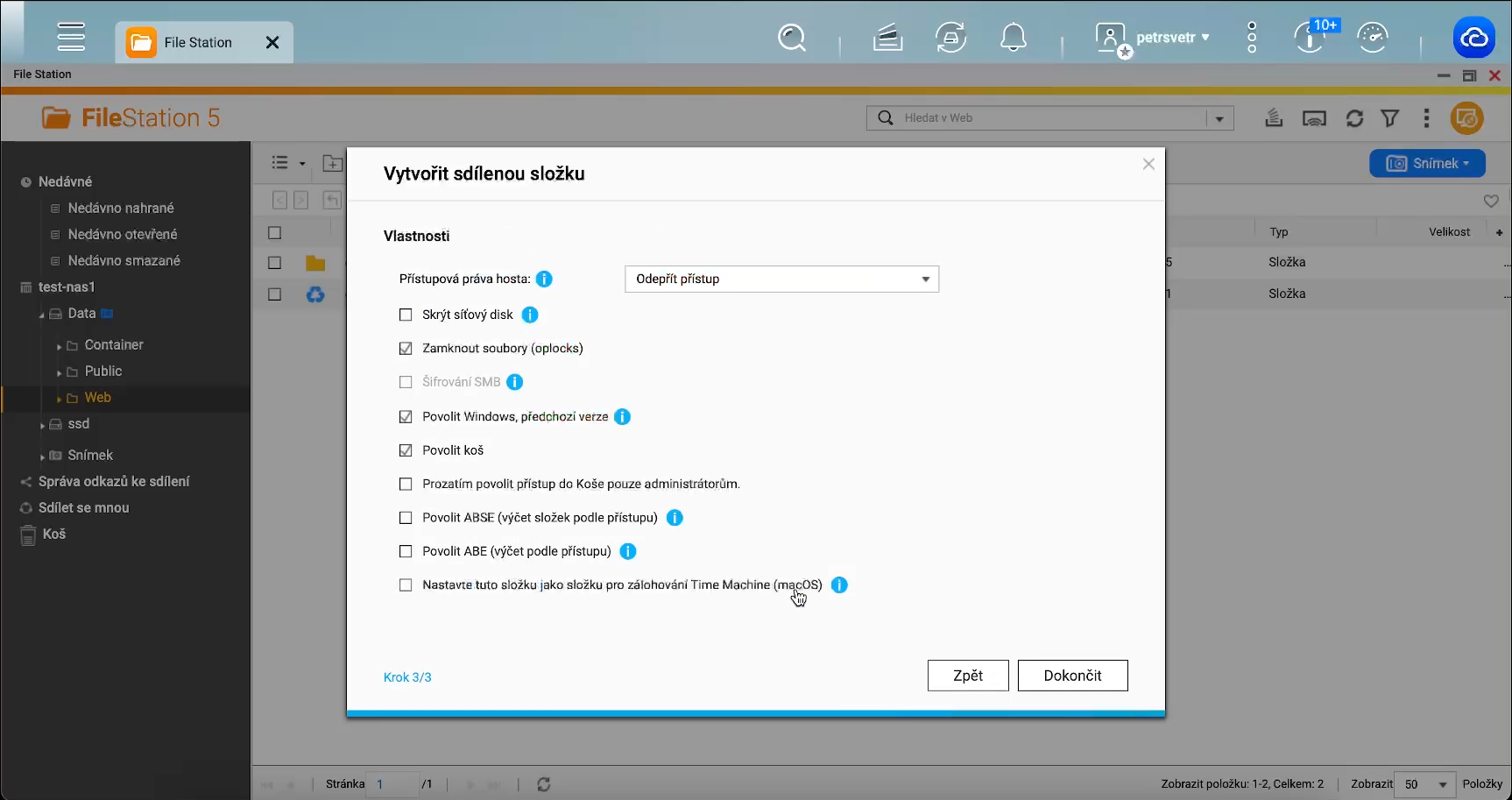 filestation folder options