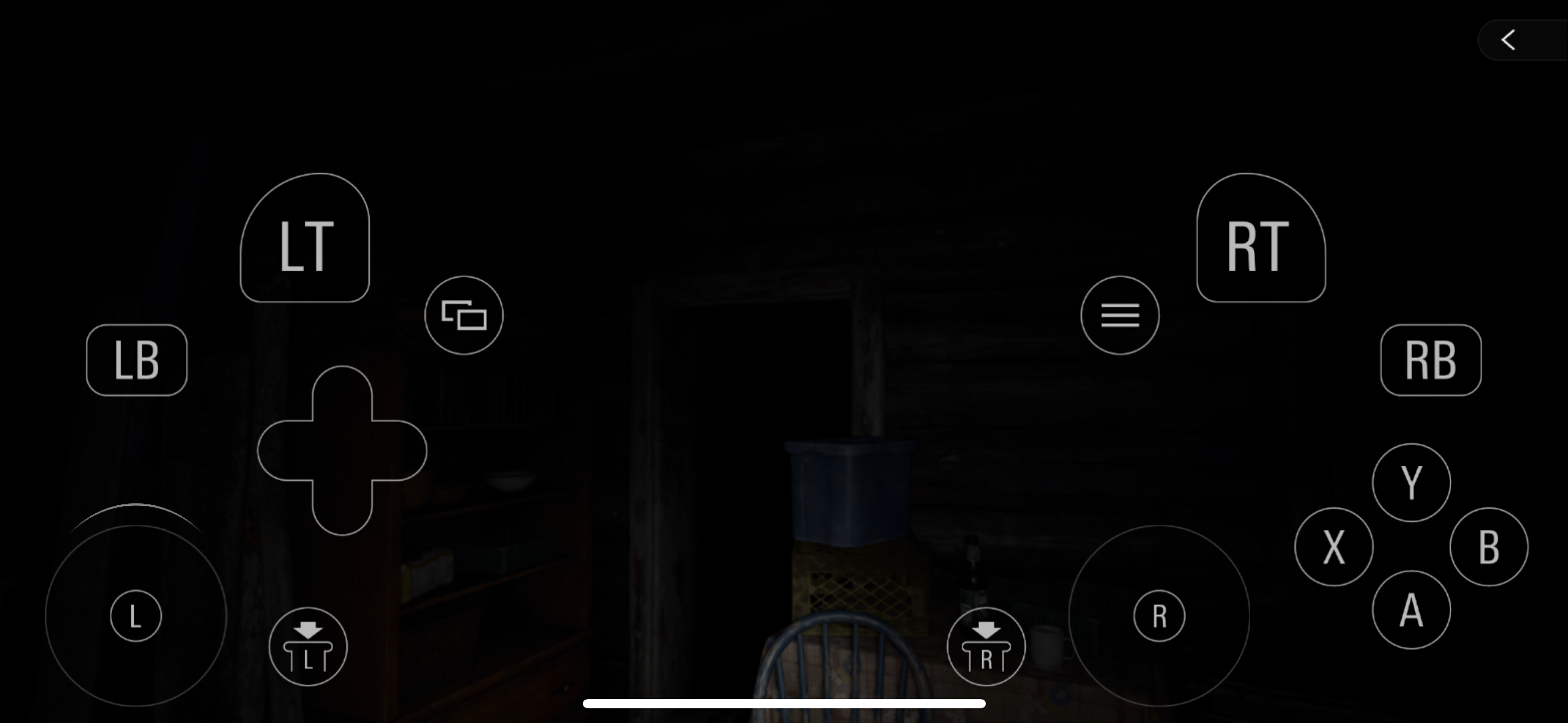 game controller overlay dark room