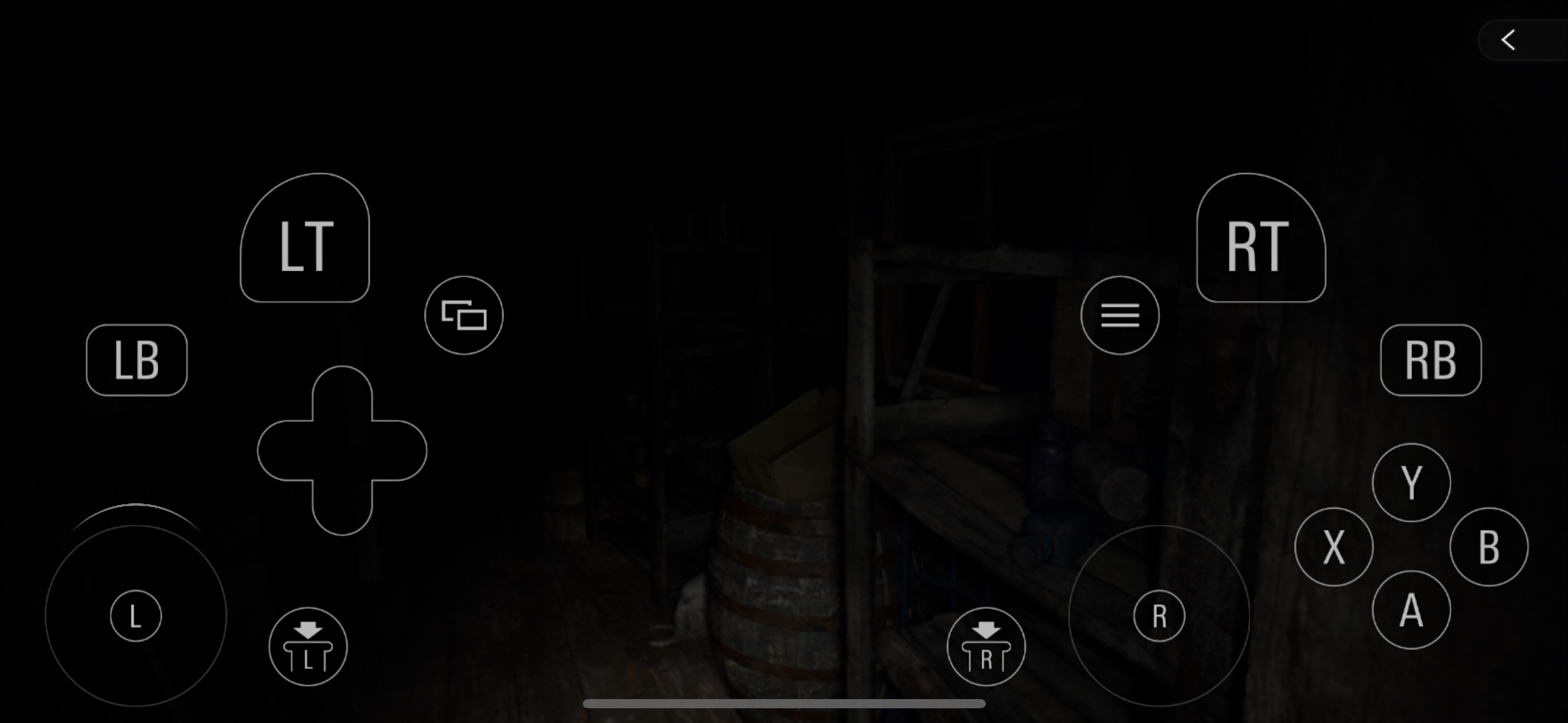 game controller overlay dark shelves