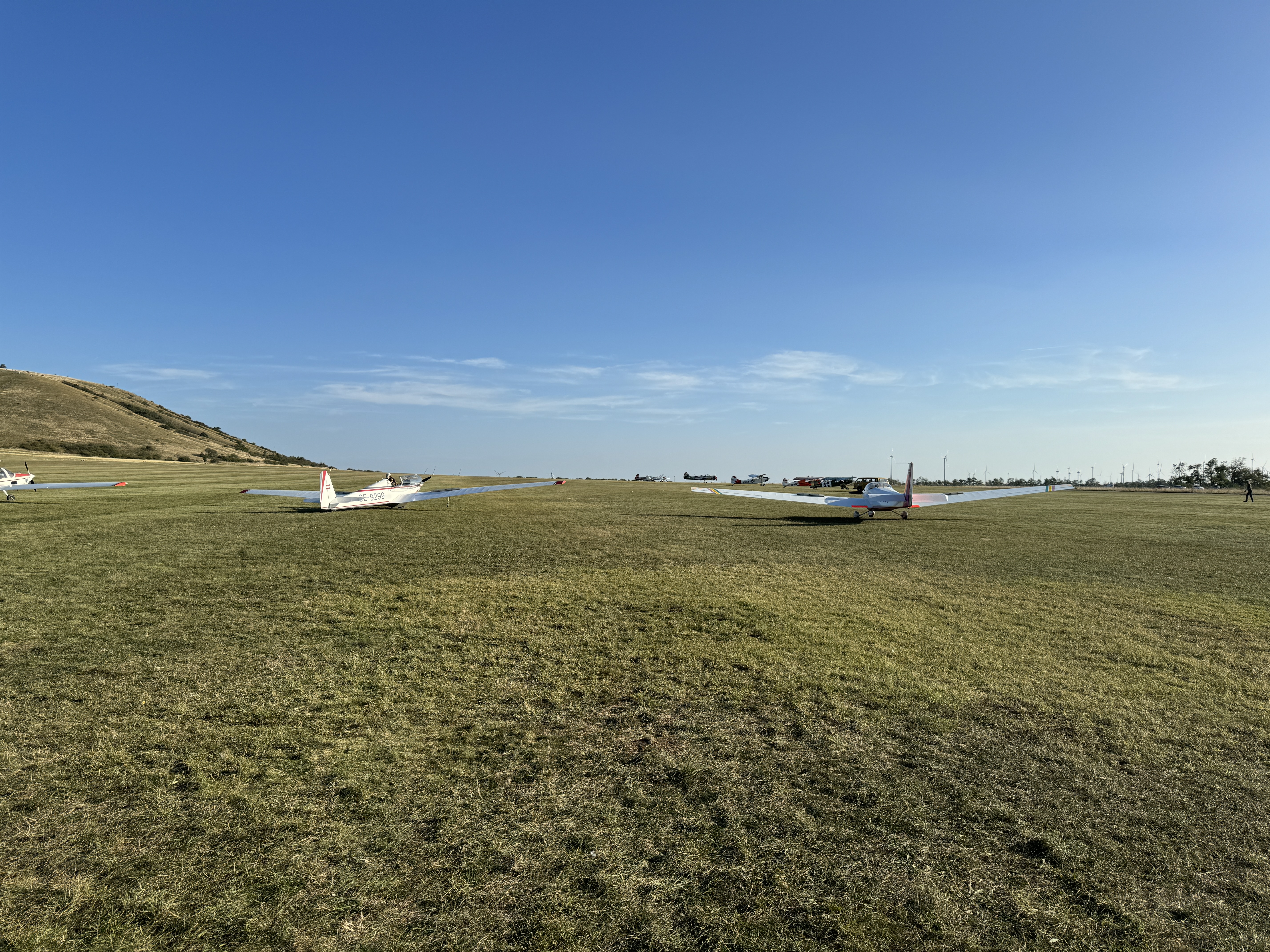 gliders on grassy field