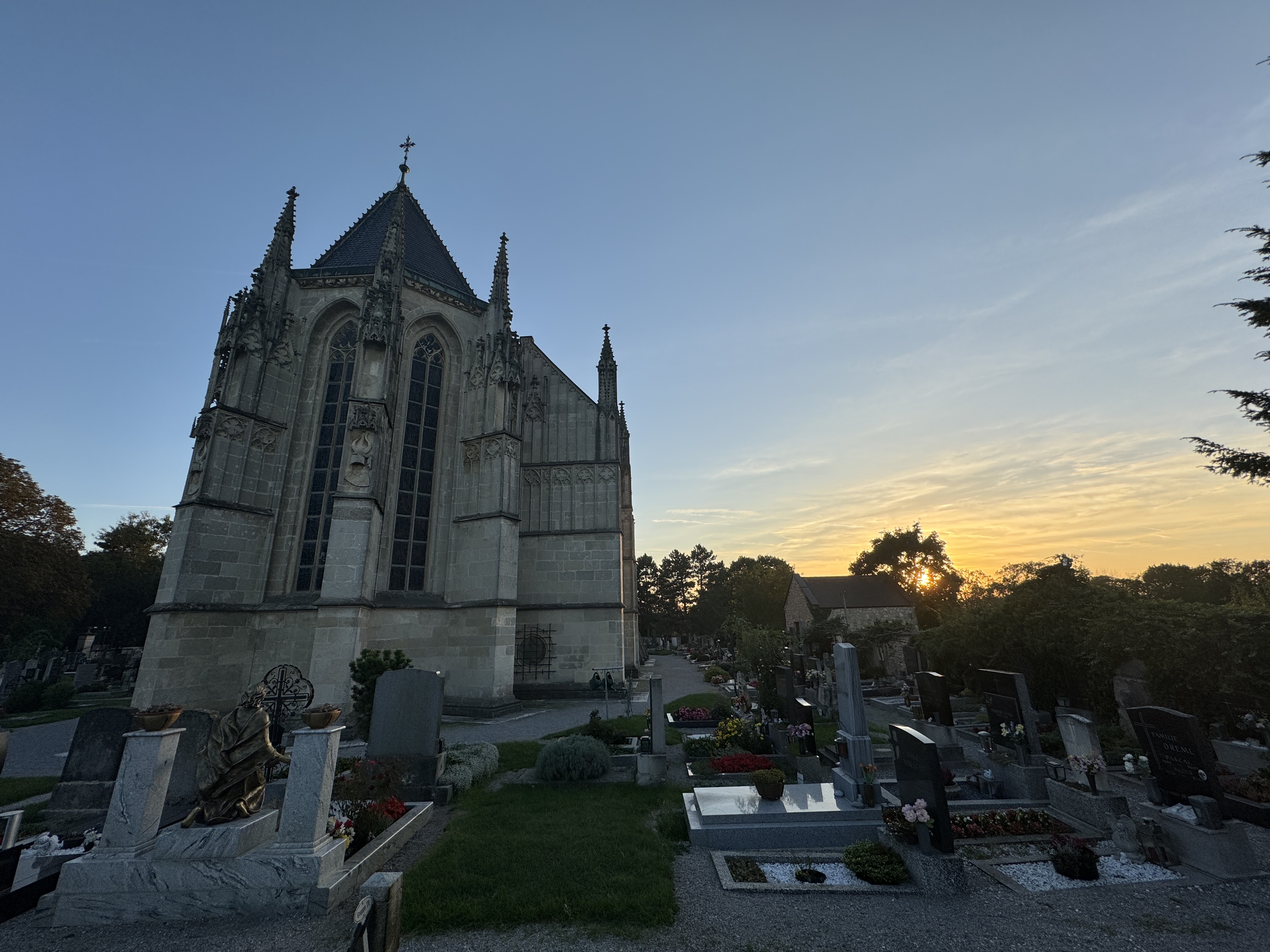 gothic church at sunset