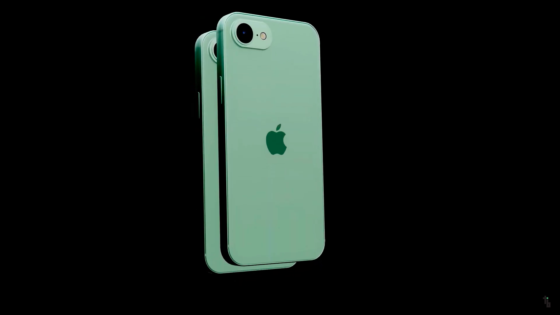 green smartphone back view