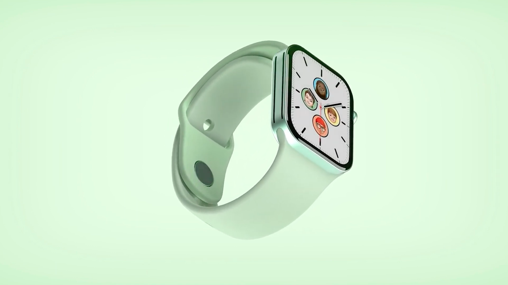 green smartwatch angle view