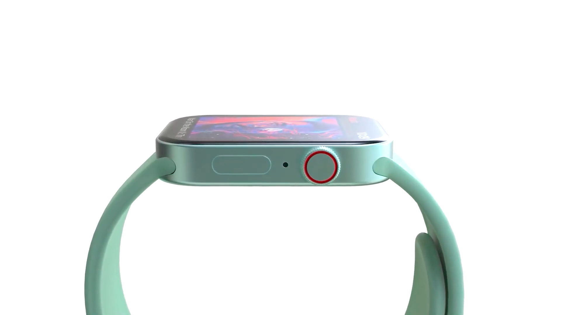 green smartwatch side view