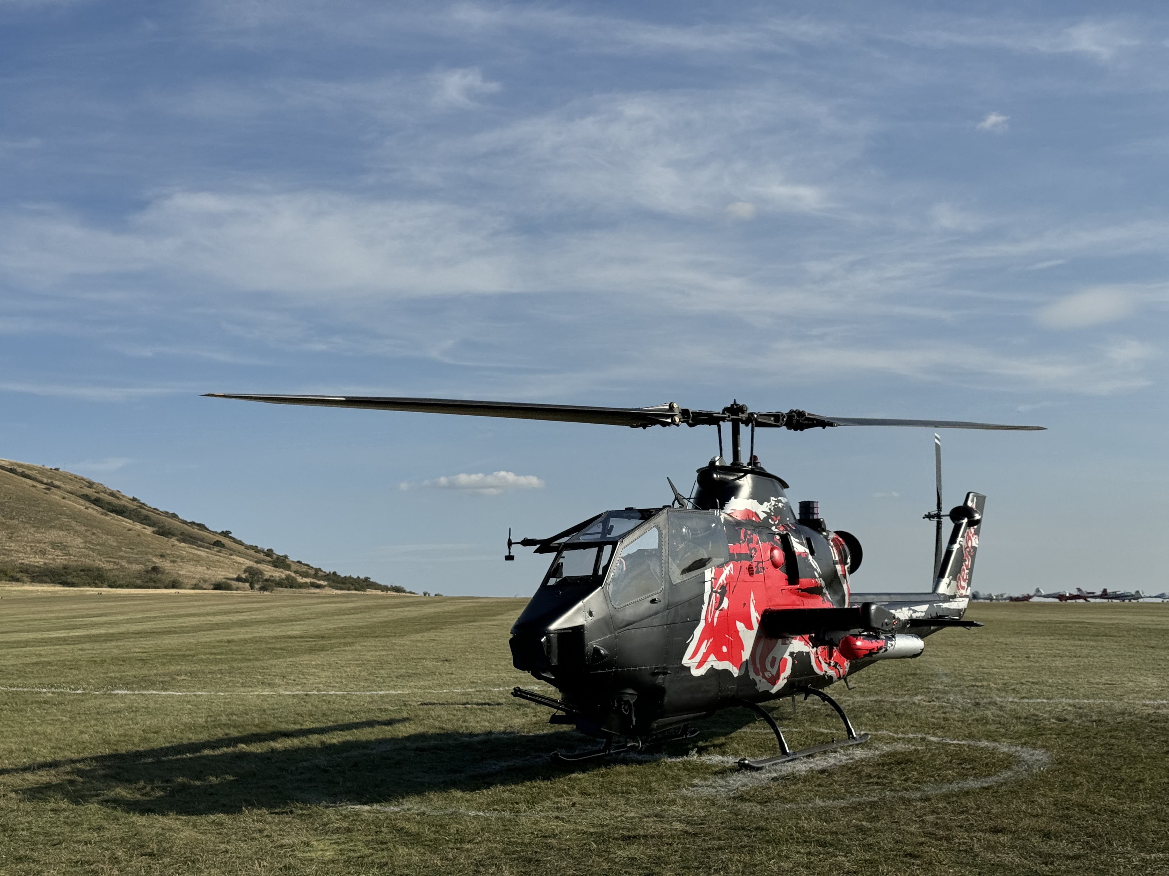 helicopter closeup field