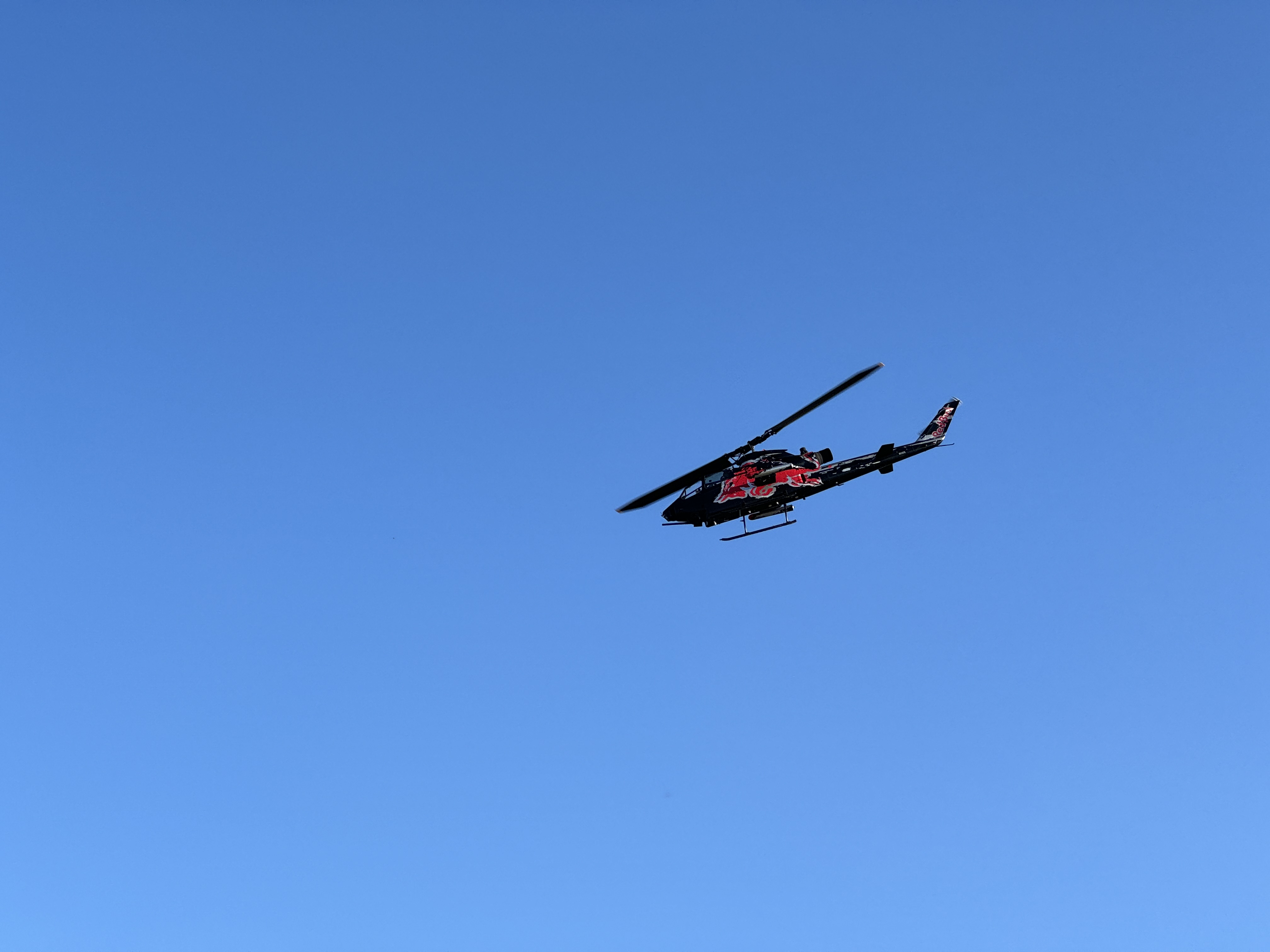 helicopter in clear sky
