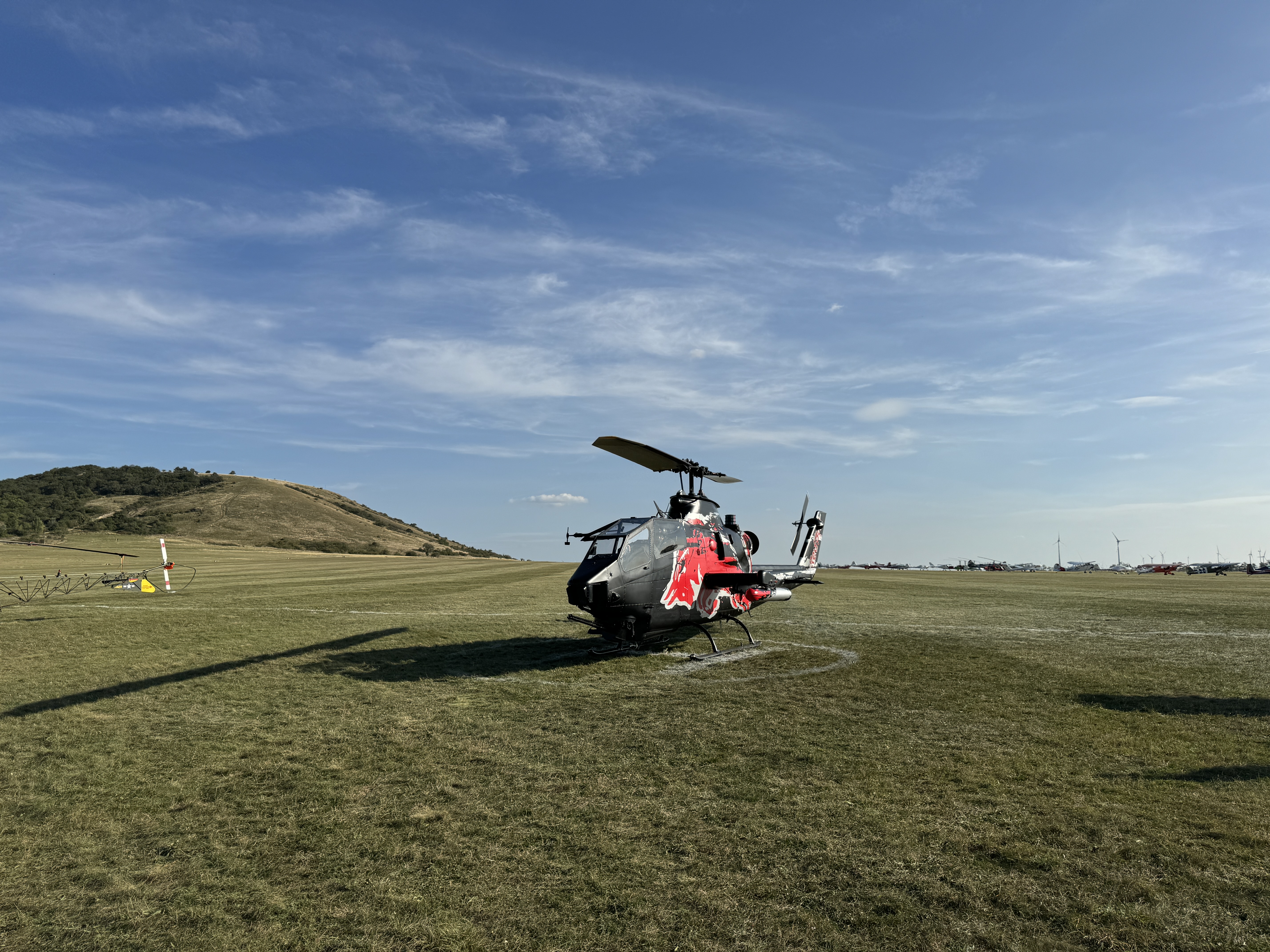 helicopter parked field