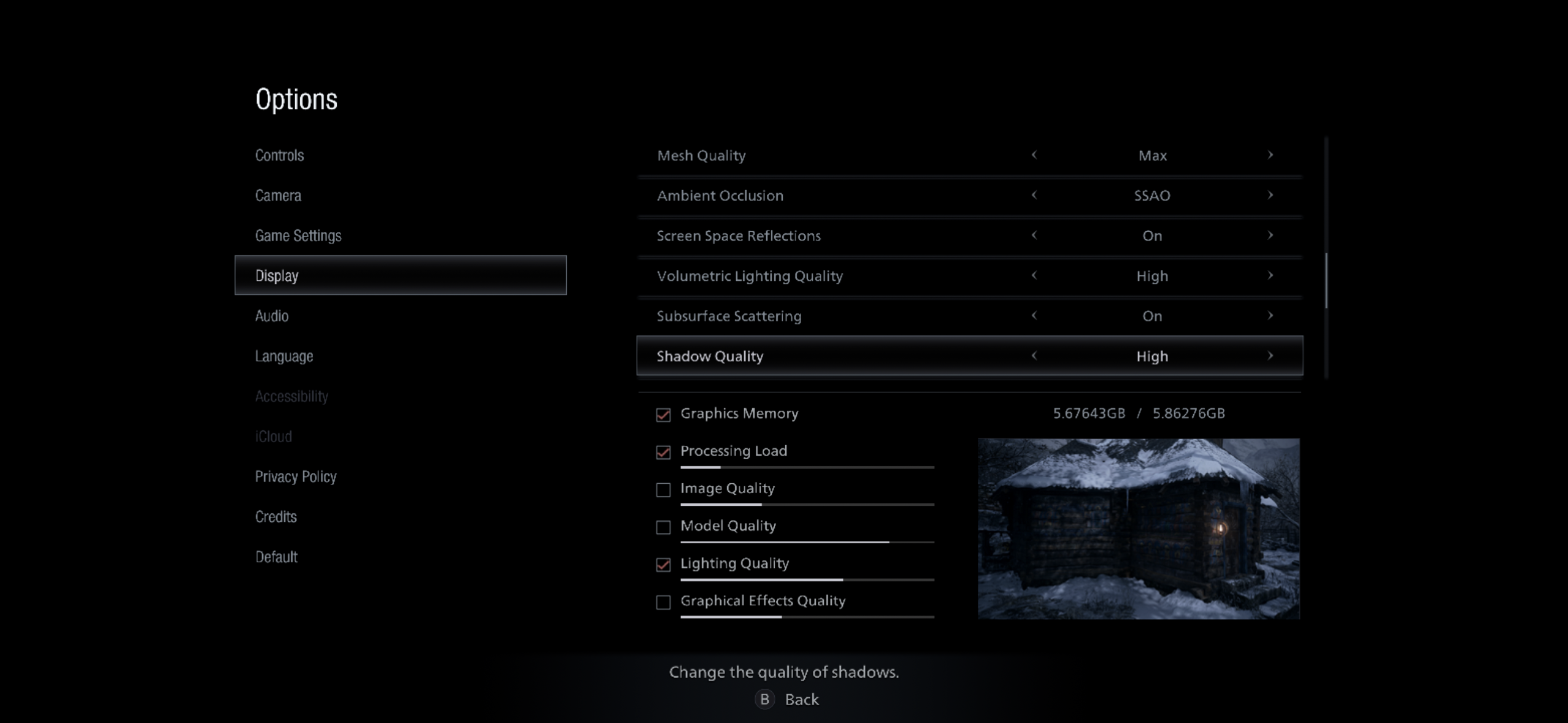 high shadow quality settings